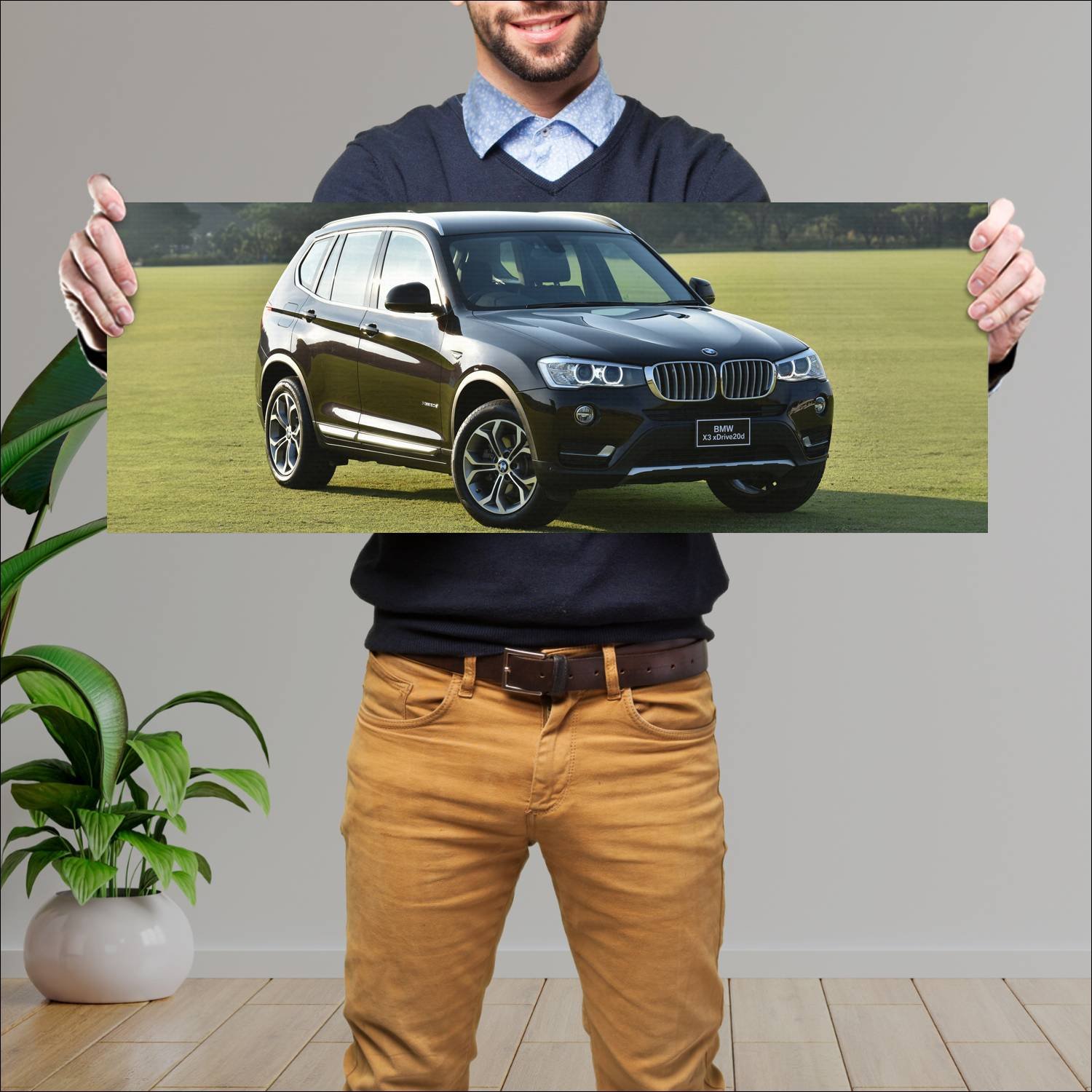 Cuadro grande 30x80cm 2014 bmw x3 th auto 212 Bmw