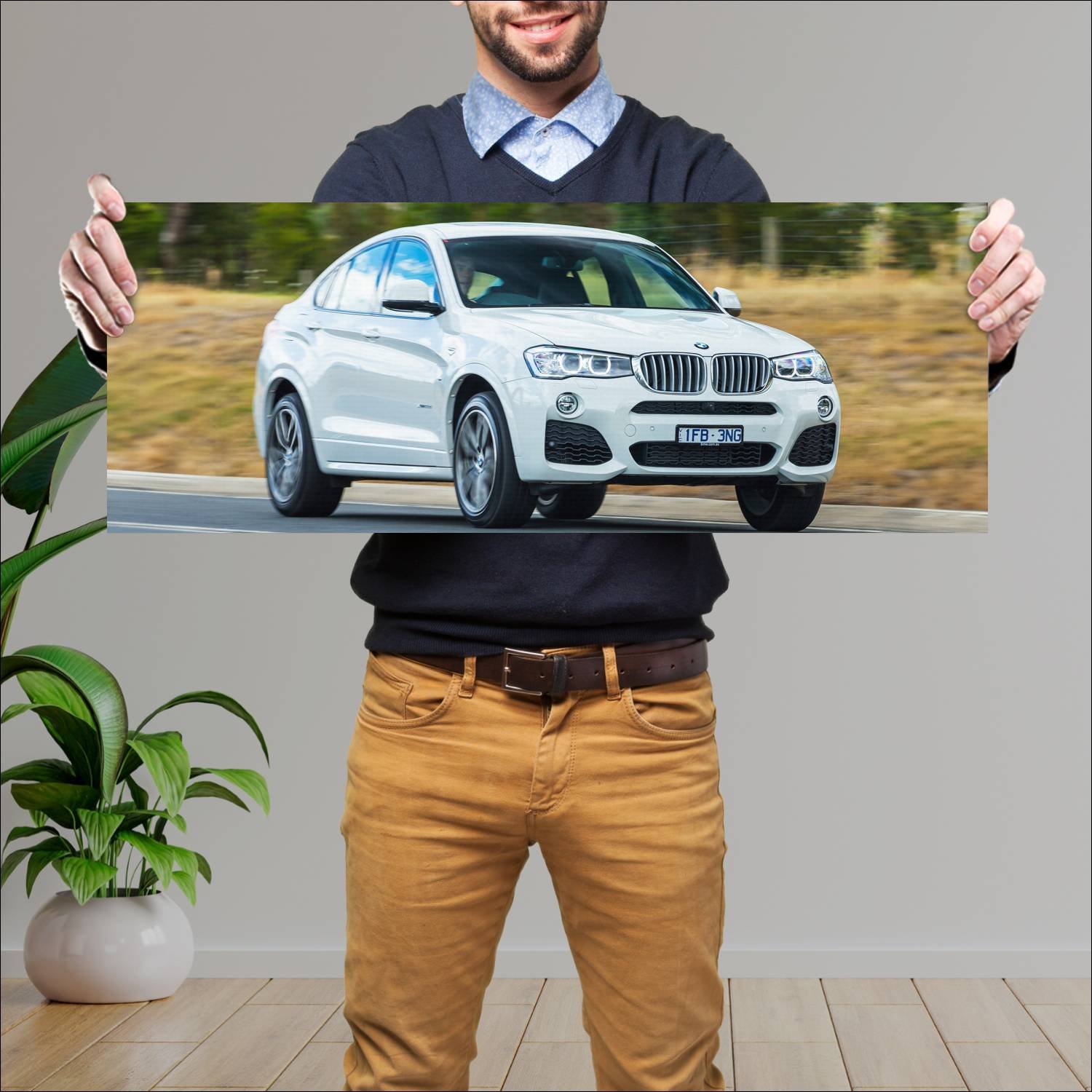 Cuadro grande 30x80cm 2014 bmw x4 m sport au auto 214 Bmw