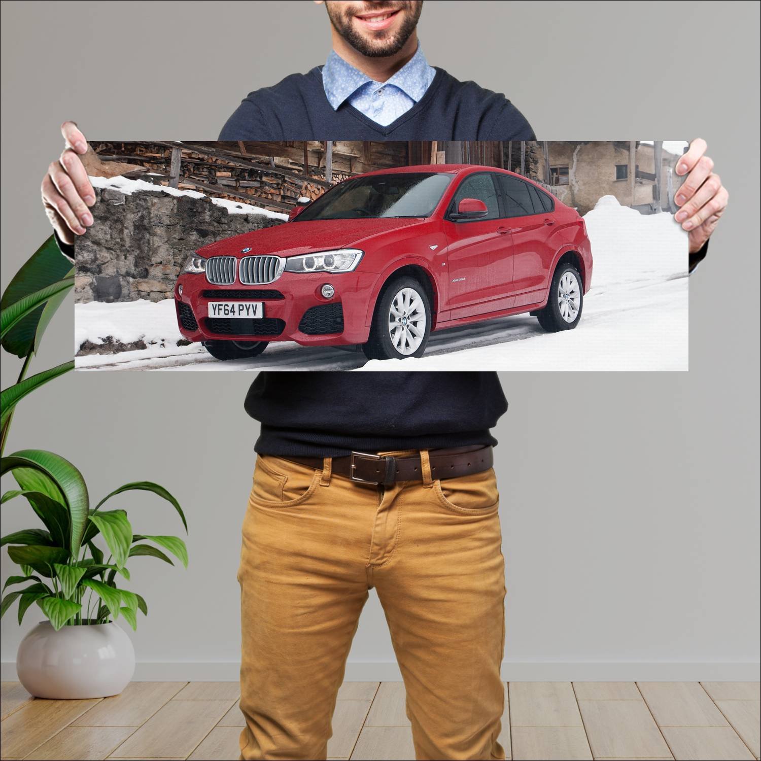 Cuadro grande 30x80cm 2014 bmw x4 m sport uk auto 215 Bmw