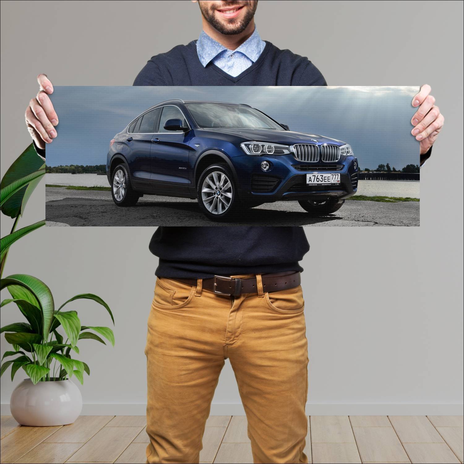 Cuadro grande 30x80cm 2014 bmw x4 ru auto 218 Bmw