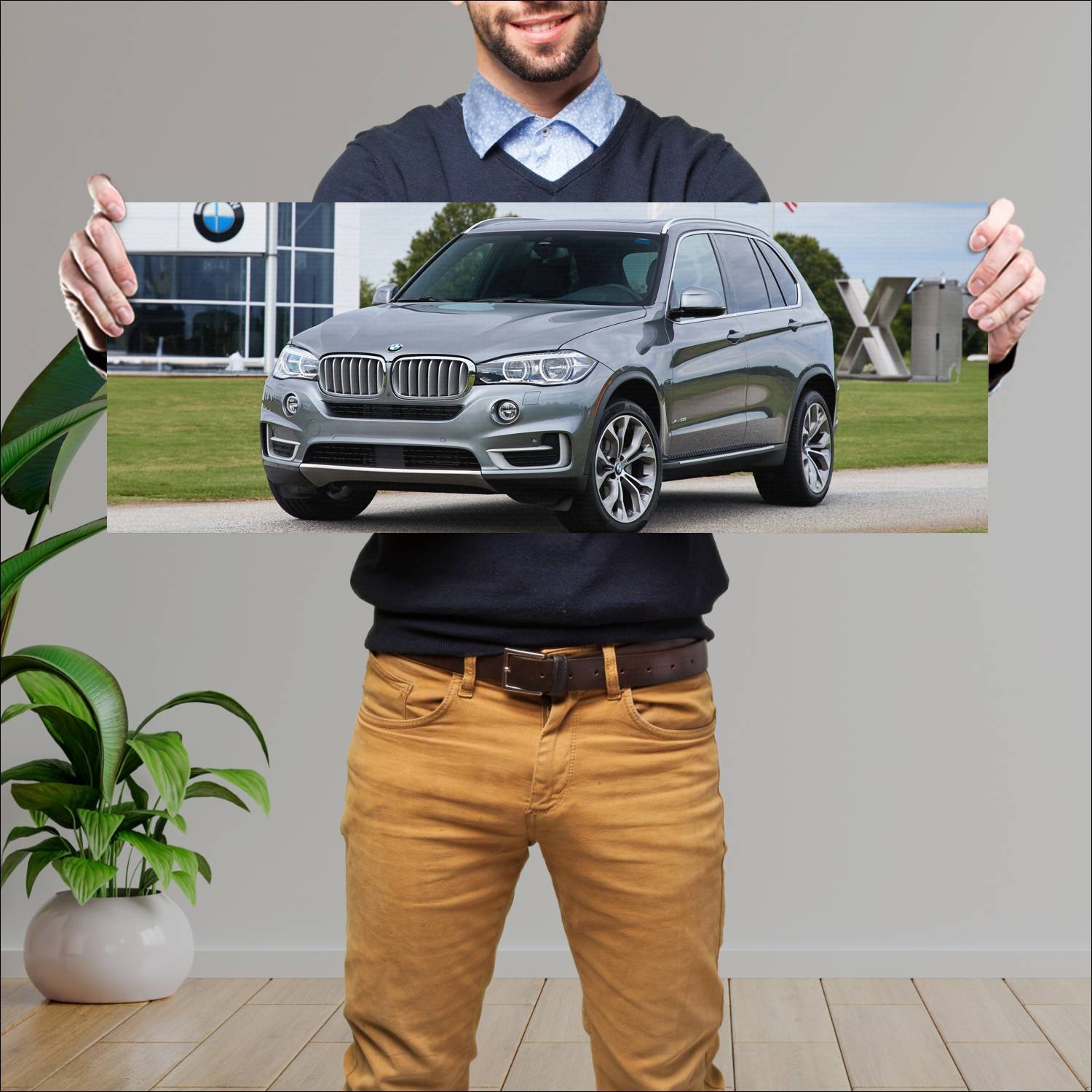 Cuadro grande 30x80cm 2014 bmw x5 us auto 221 Bmw