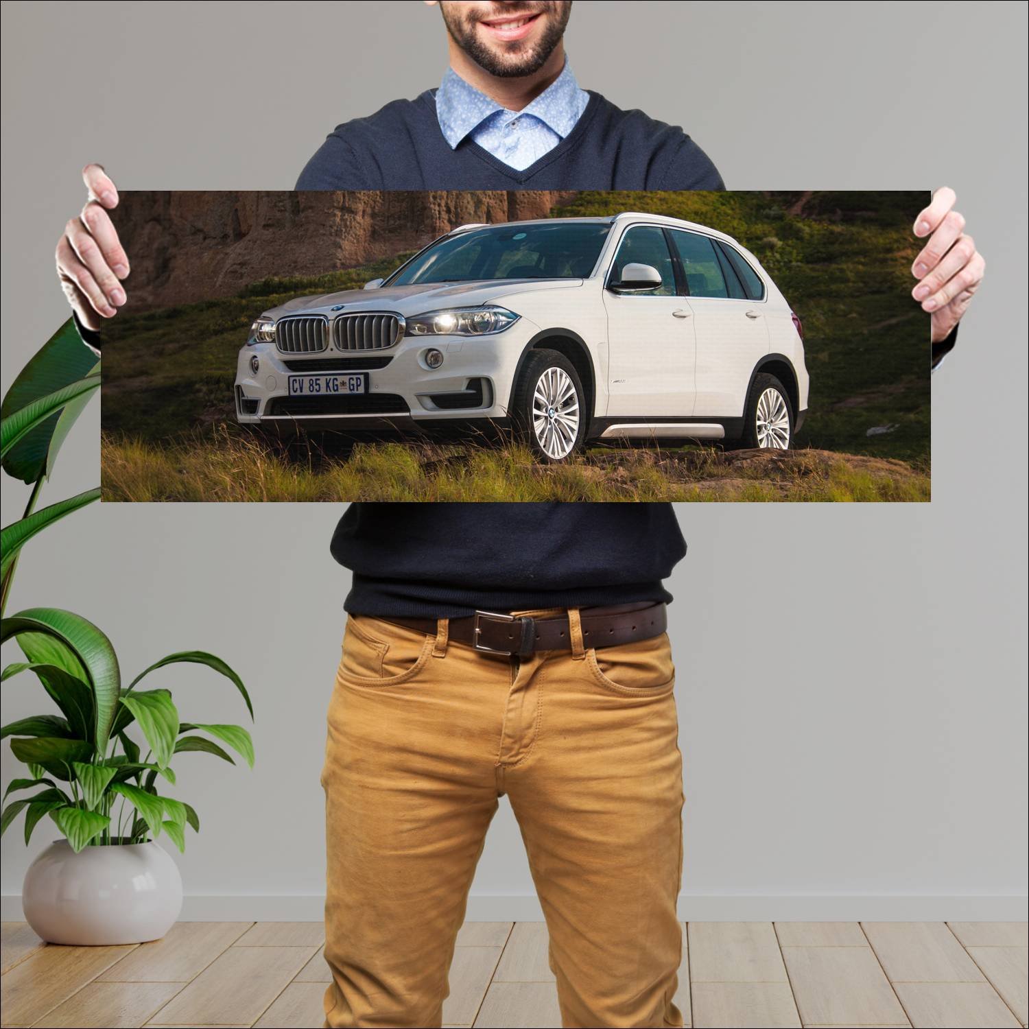 Cuadro grande 30x80cm 2014 bmw x5 za auto 222 Bmw