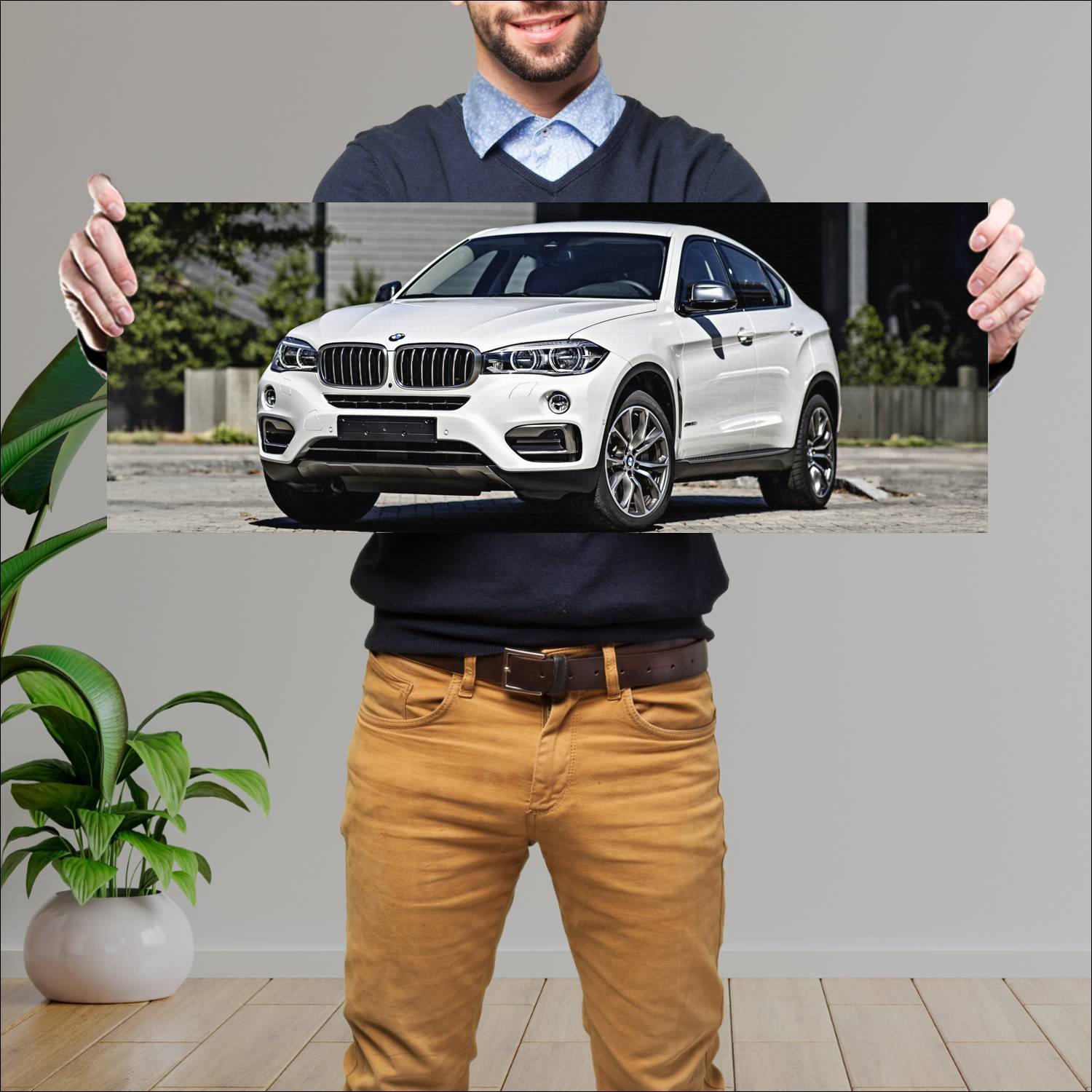 Cuadro grande 30x80cm 2014 bmw x6 auto 223 Bmw