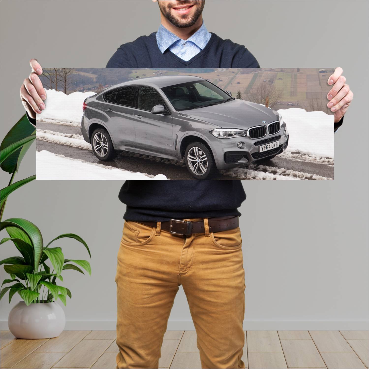 Cuadro grande 30x80cm 2014 bmw x6 m sport uk auto 224 Bmw