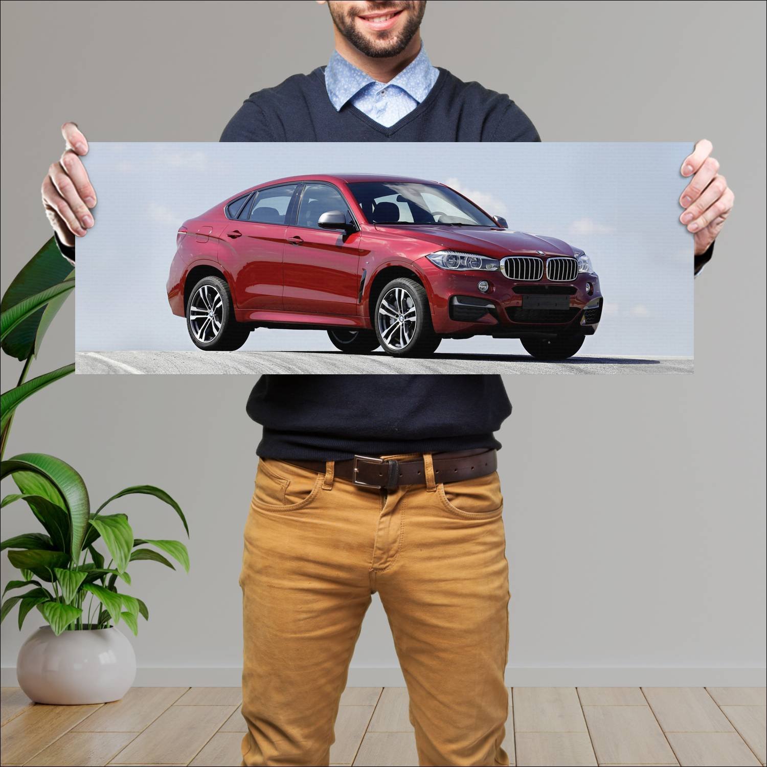 Cuadro grande 30x80cm 2014 bmw x6 m50d auto 225 Bmw