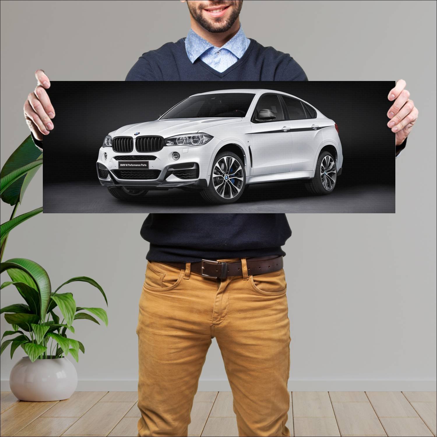 Cuadro grande 30x80cm 2014 bmw x6 m50d with m perf 226 Bmw