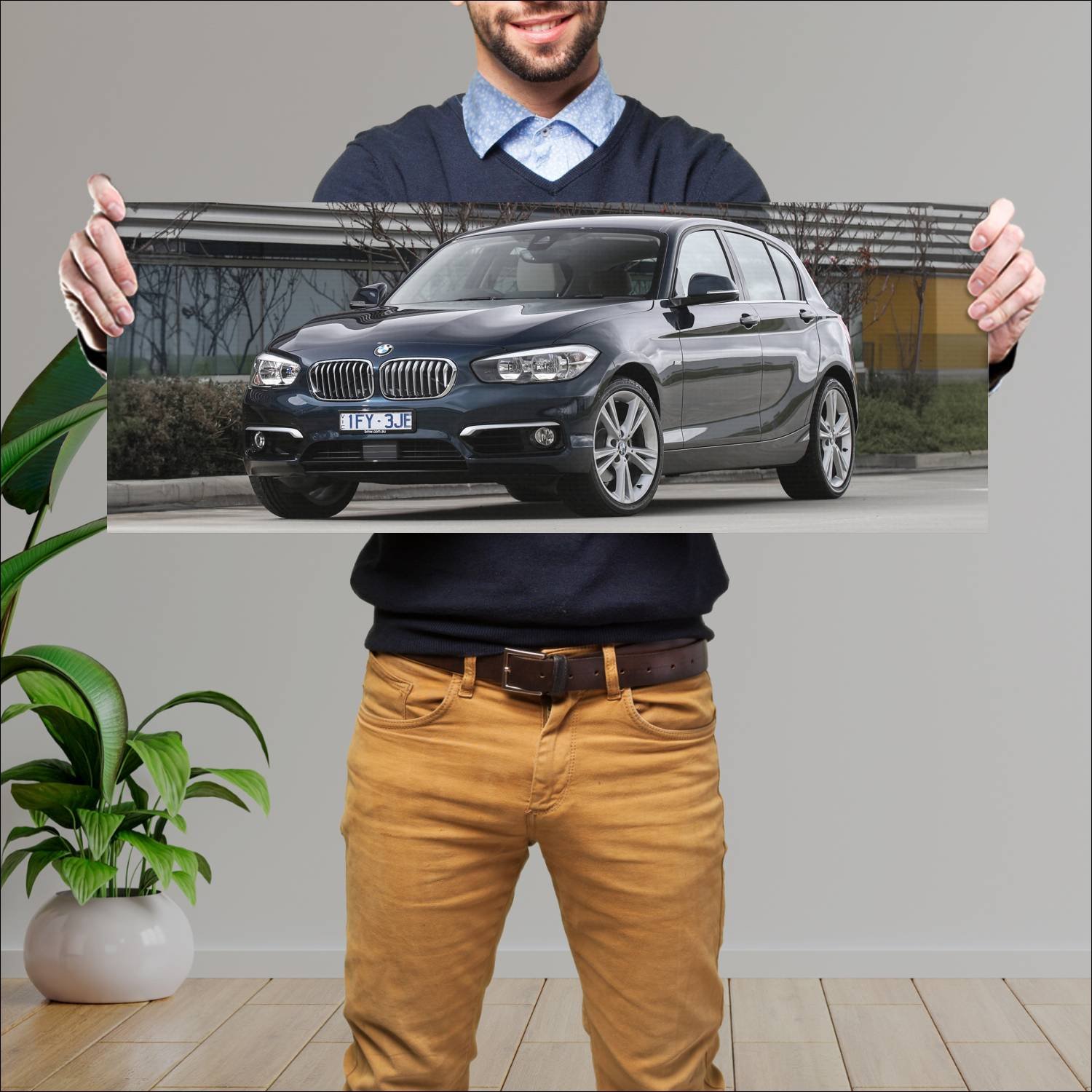 Cuadro grande 30x80cm 2015 bmw 1 series 5 door au 244 Bmw