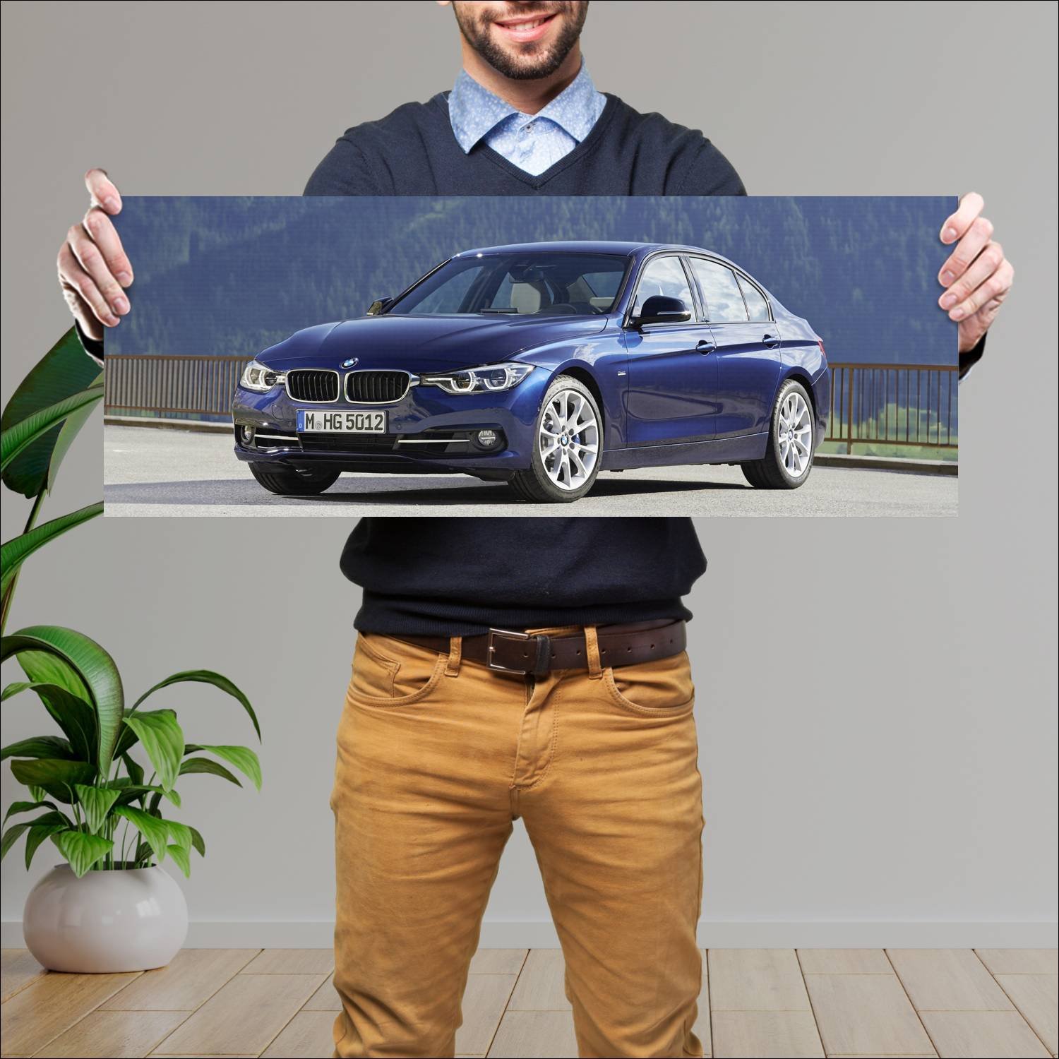 Cuadro grande 30x80cm 2015 bmw 3 series auto 265 Bmw