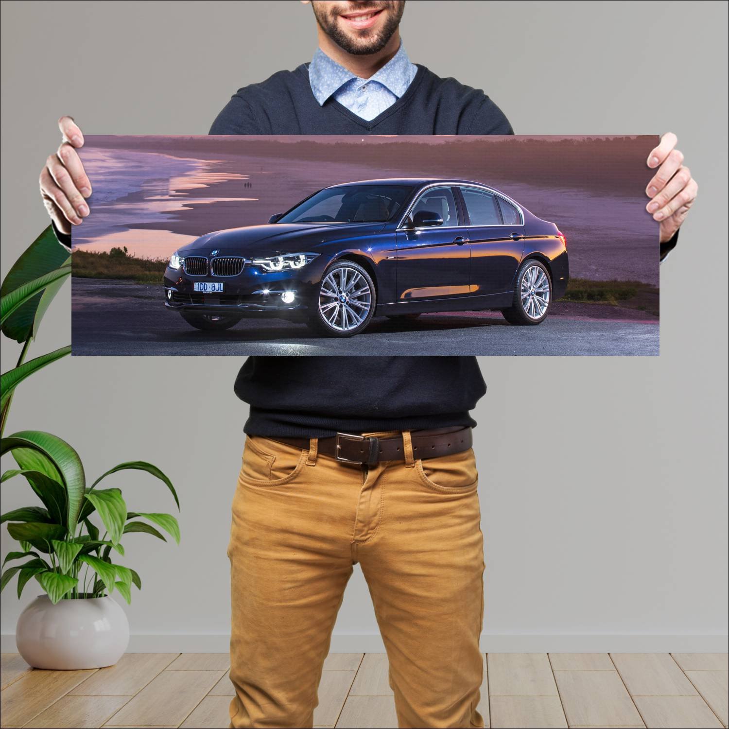 Cuadro grande 30x80cm 2015 bmw 3 series au auto 266 Bmw