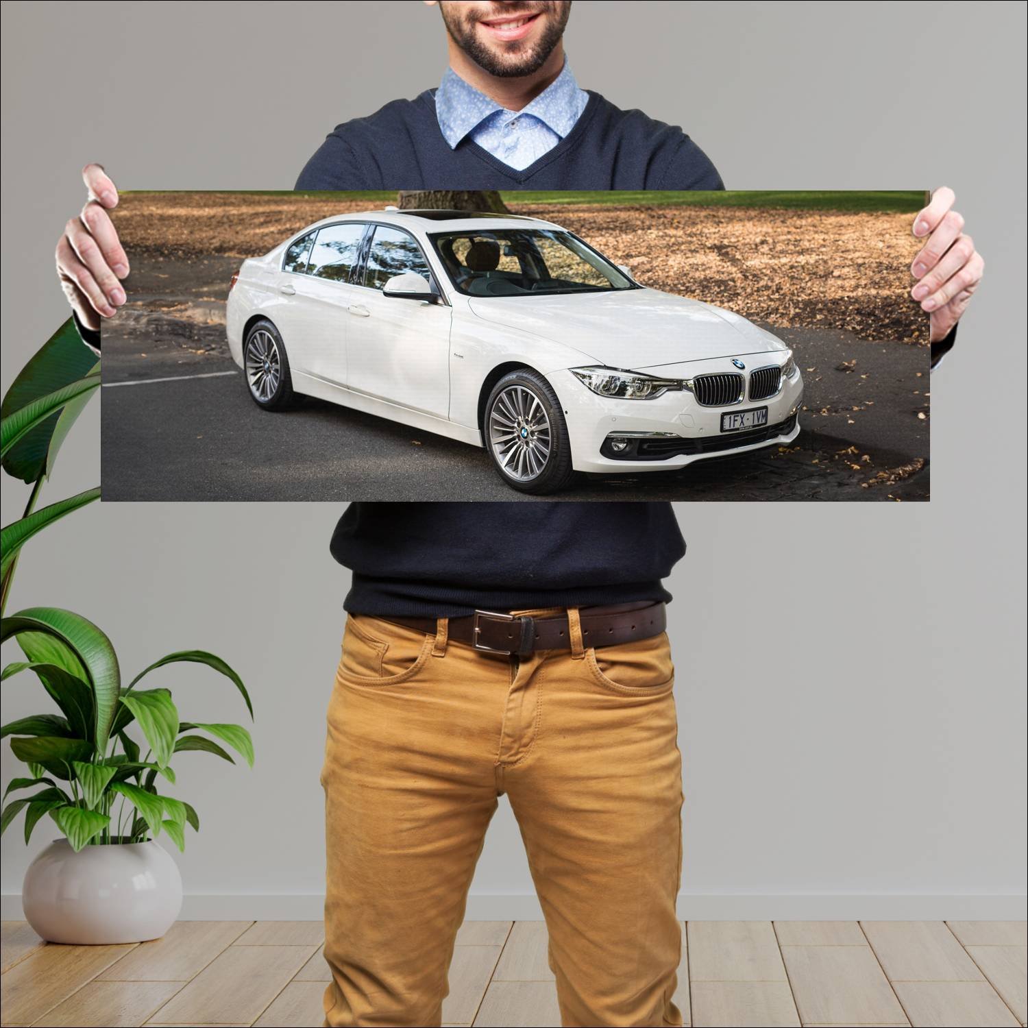 Cuadro grande 30x80cm 2015 bmw 3 series au auto 267 Bmw