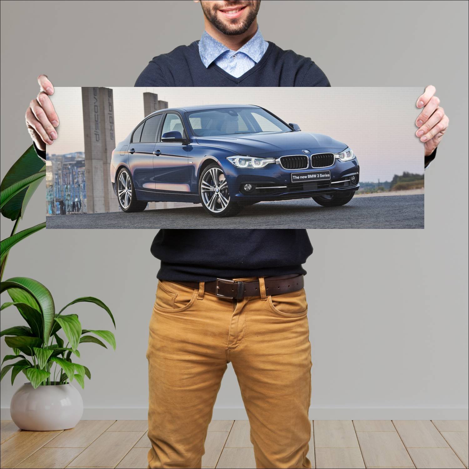 Cuadro grande 30x80cm 2015 bmw 3 series za auto 276 Bmw