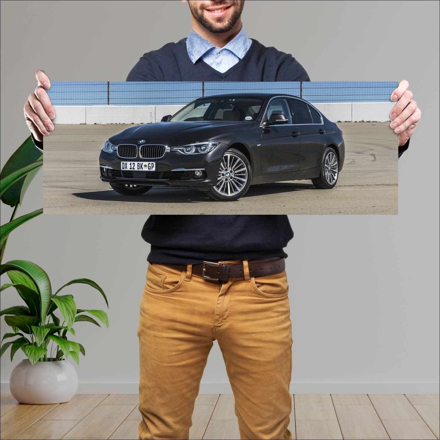 Cuadro grande 30x80cm 2015 bmw 3 series za auto 277 Bmw