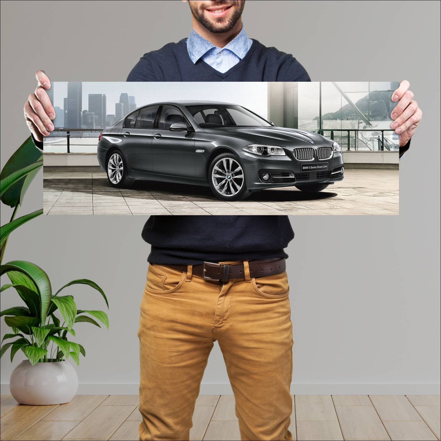 Cuadro grande 30x80cm 2015 bmw 5 series grace line 280 Bmw
