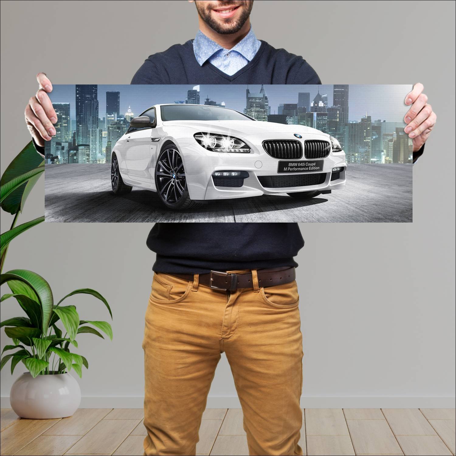 Cuadro grande 30x80cm 2015 bmw 6 series coupe m pe 284 Bmw