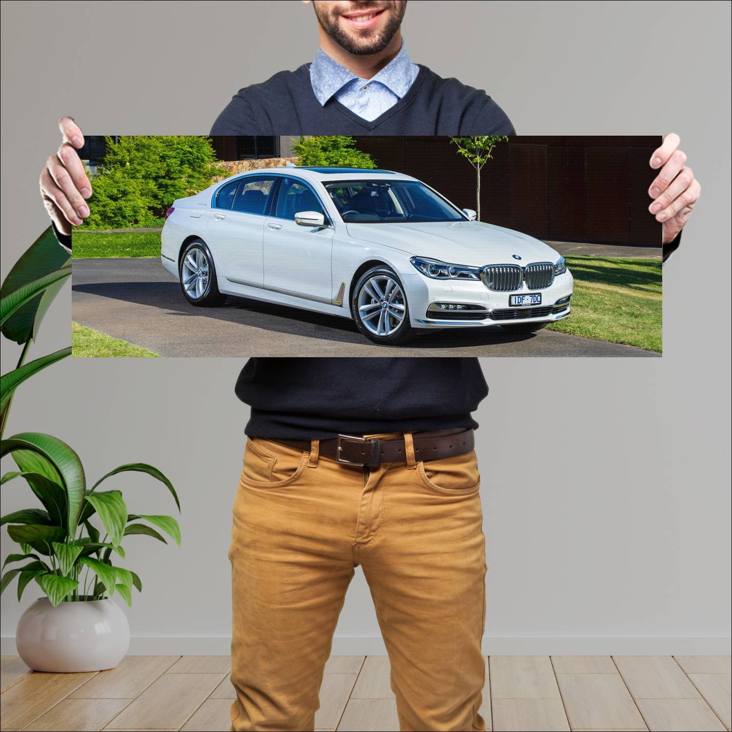 Cuadro grande 30x80cm 2015 bmw 7 series au auto 289 Bmw