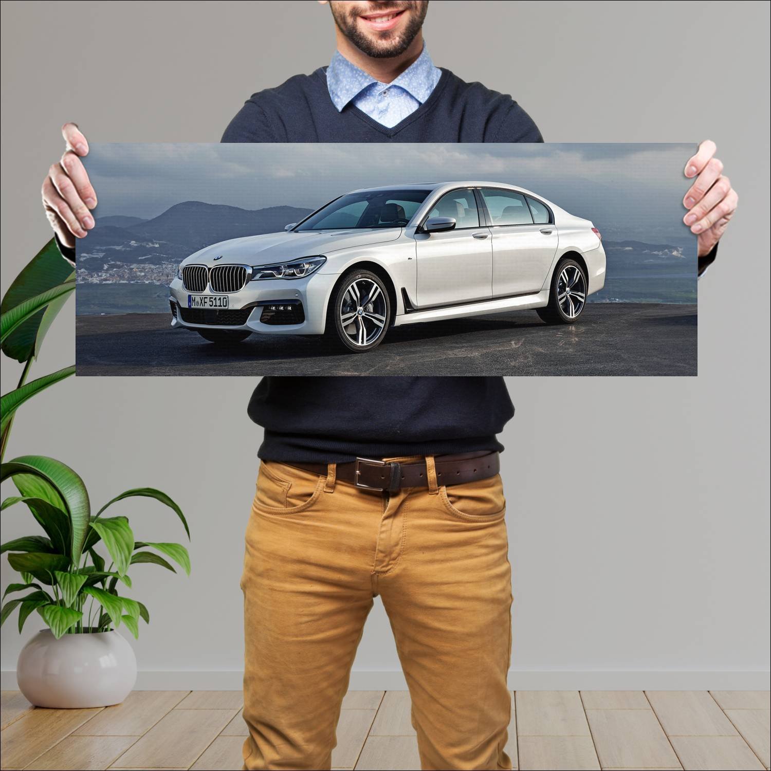 Cuadro grande 30x80cm 2015 bmw 7 series m sport lw 293 Bmw