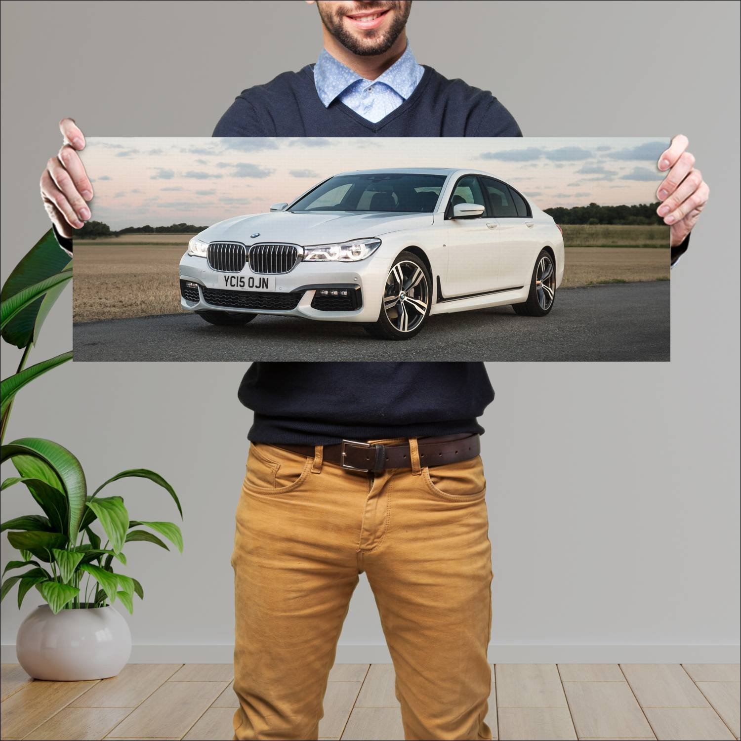 Cuadro grande 30x80cm 2015 bmw 7 series m sport uk 295 Bmw