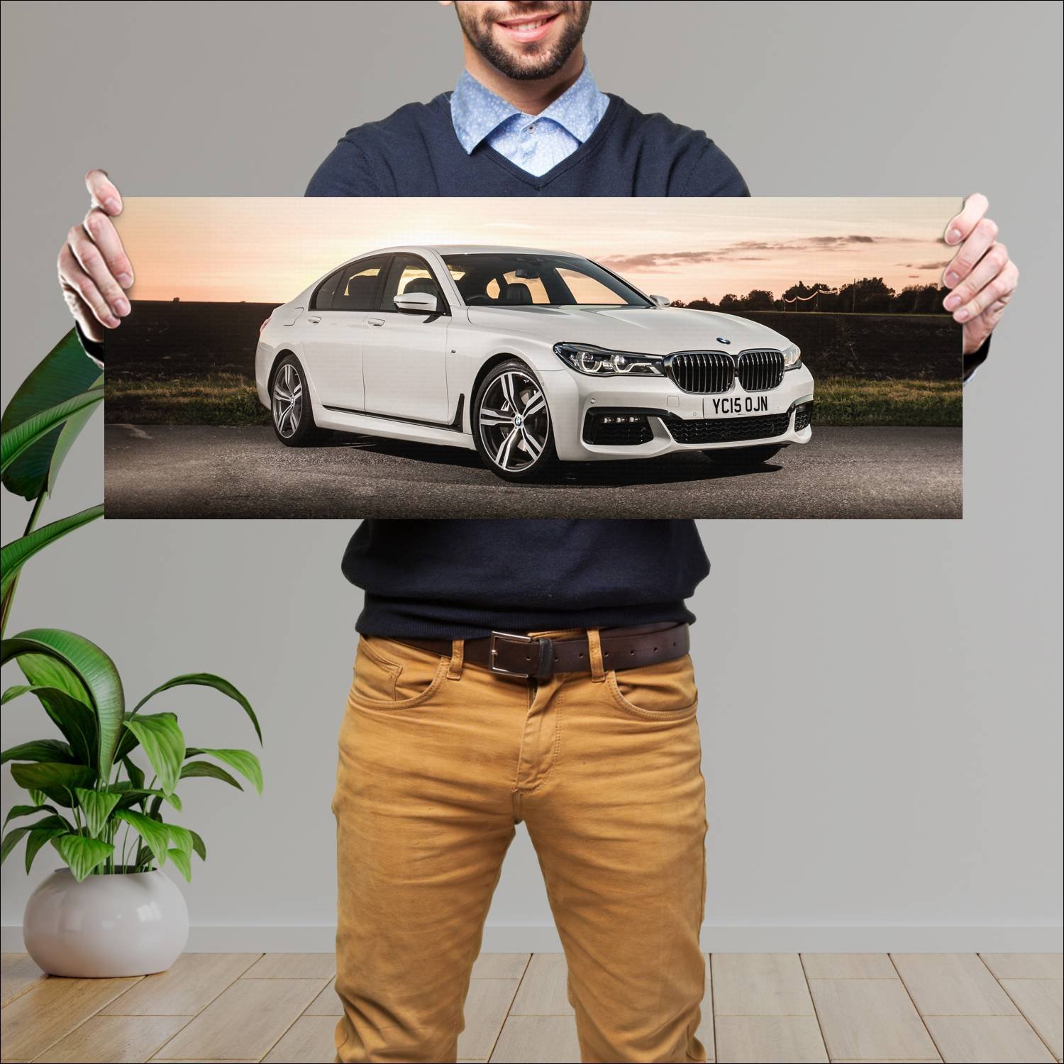 Cuadro grande 30x80cm 2015 bmw 7 series m sport uk 296 Bmw