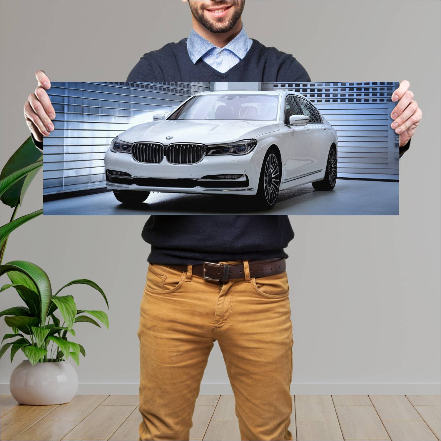 Cuadro grande 30x80cm 2015 bmw 7 series solitaire 297 Bmw