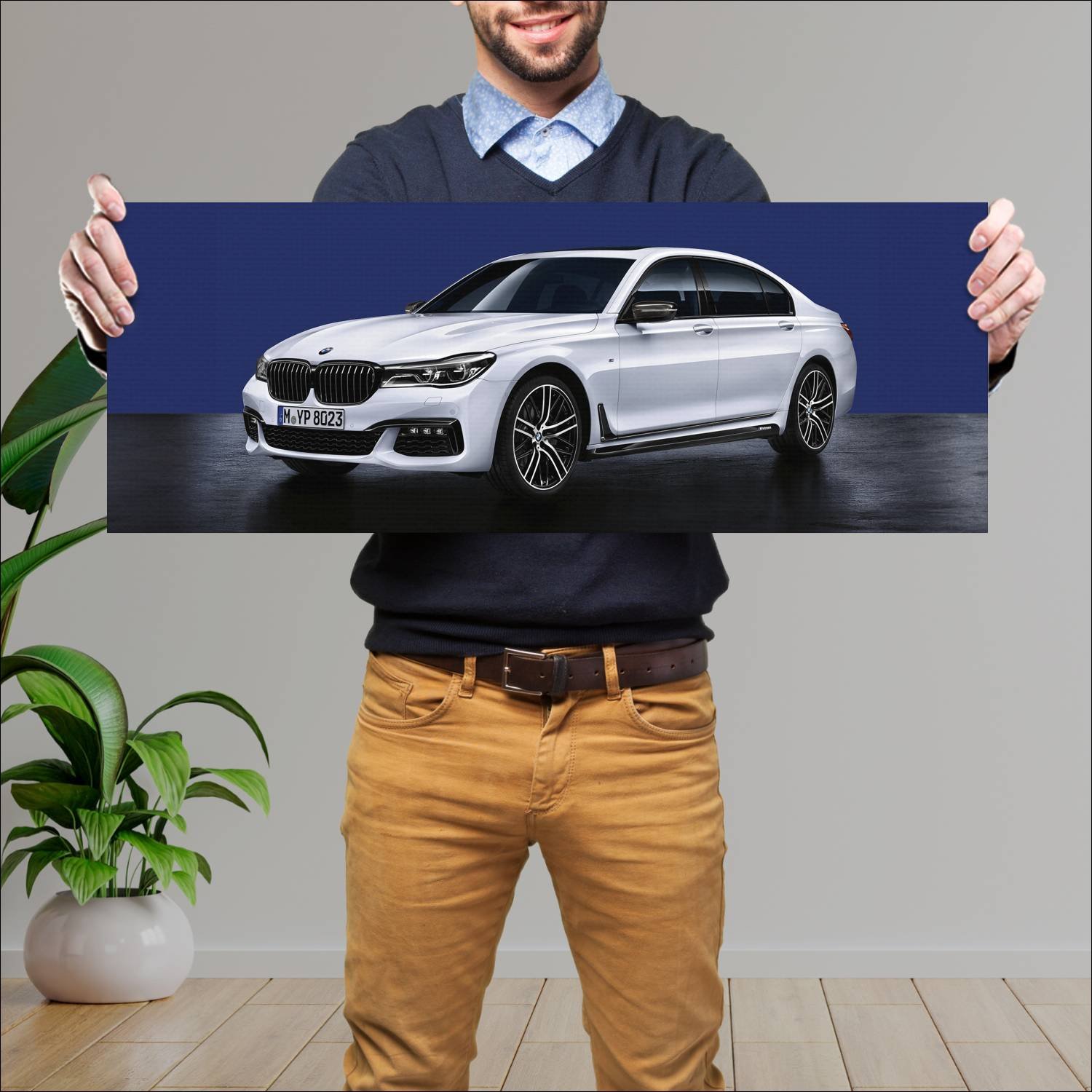 Cuadro grande 30x80cm 2015 bmw 7 series with m per 298 Bmw