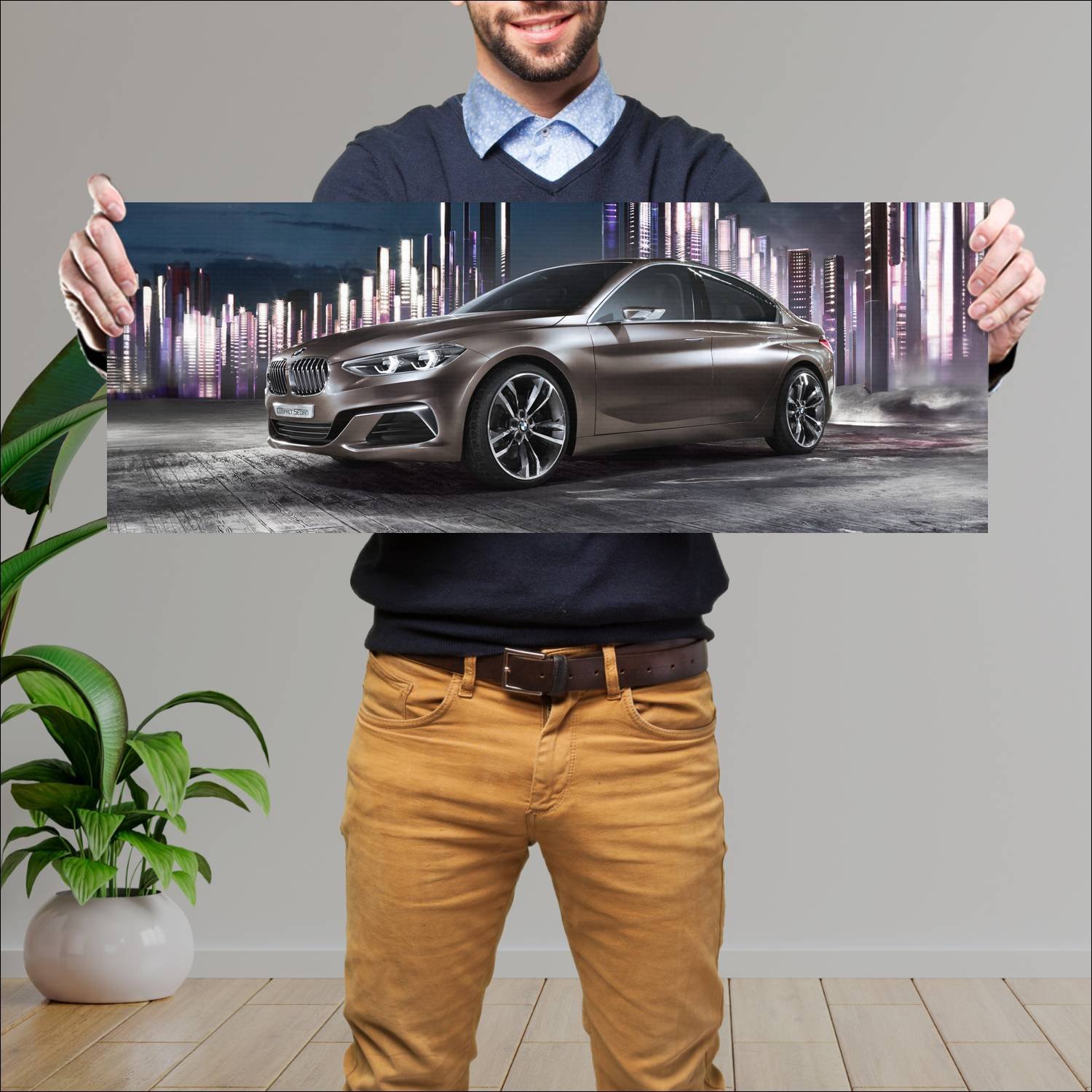Cuadro grande 30x80cm 2015 bmw concept compact sed 299 Bmw