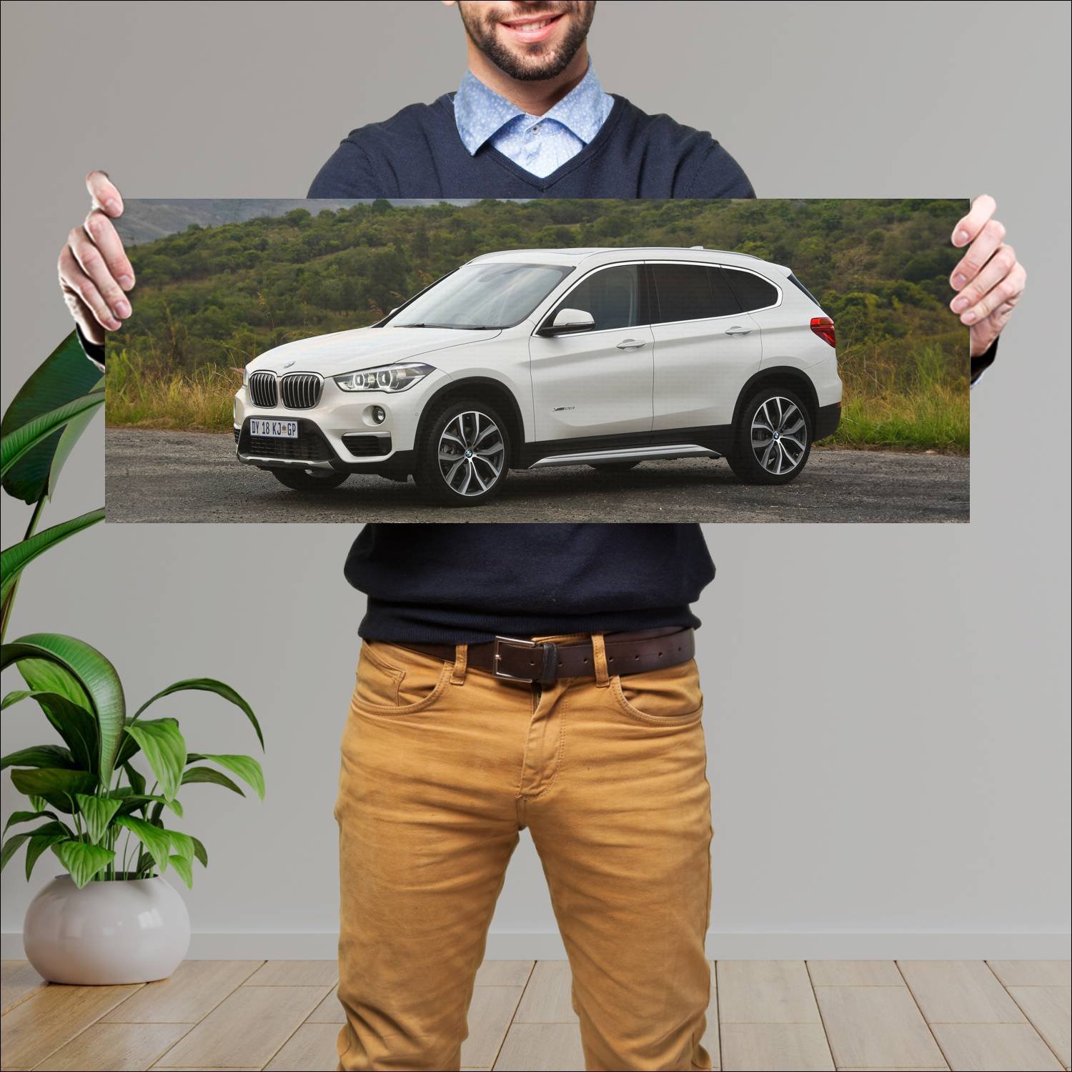 Cuadro grande 30x80cm 2015 bmw x1 za auto 341 Bmw
