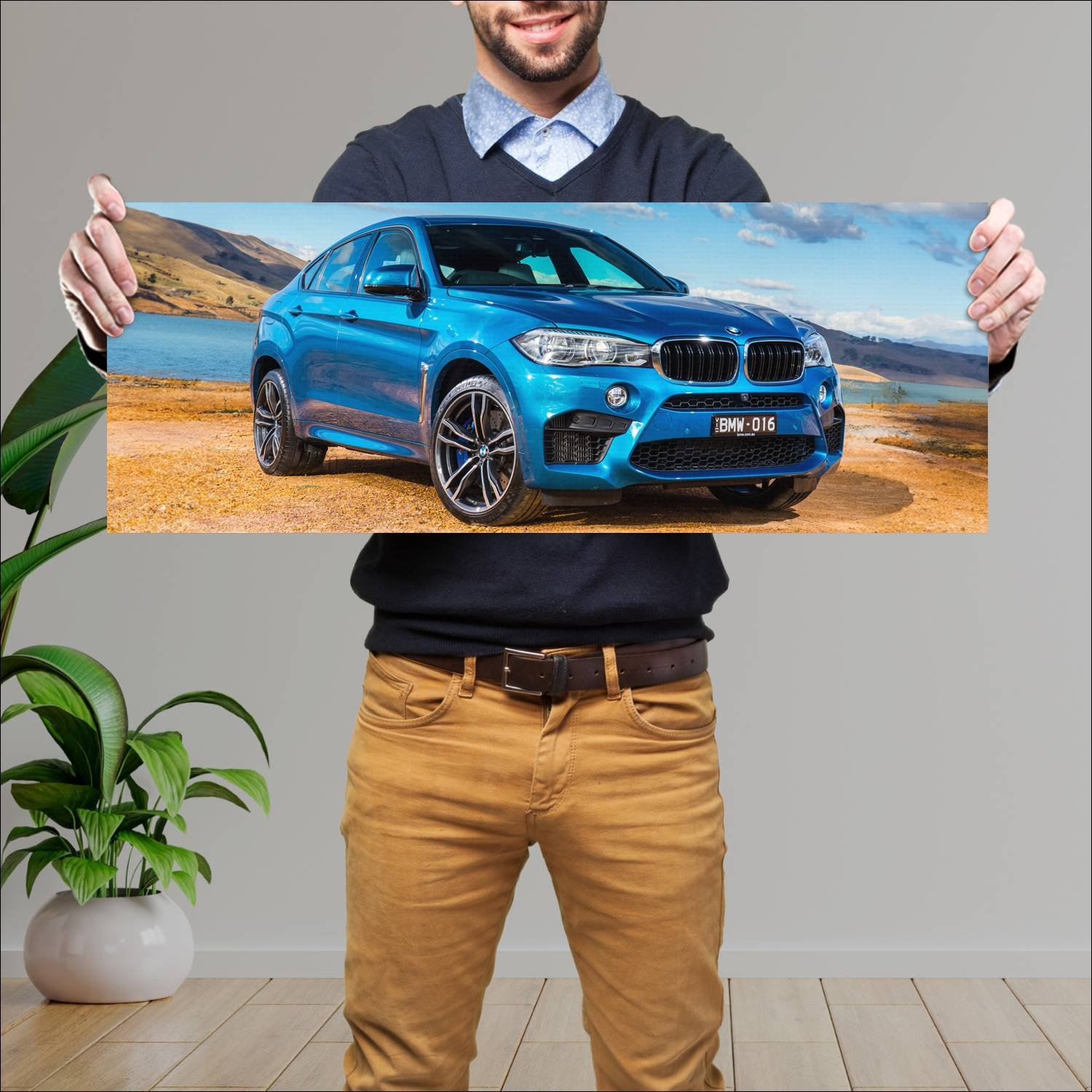Cuadro grande 30x80cm 2015 bmw x6 m au auto 348 Bmw