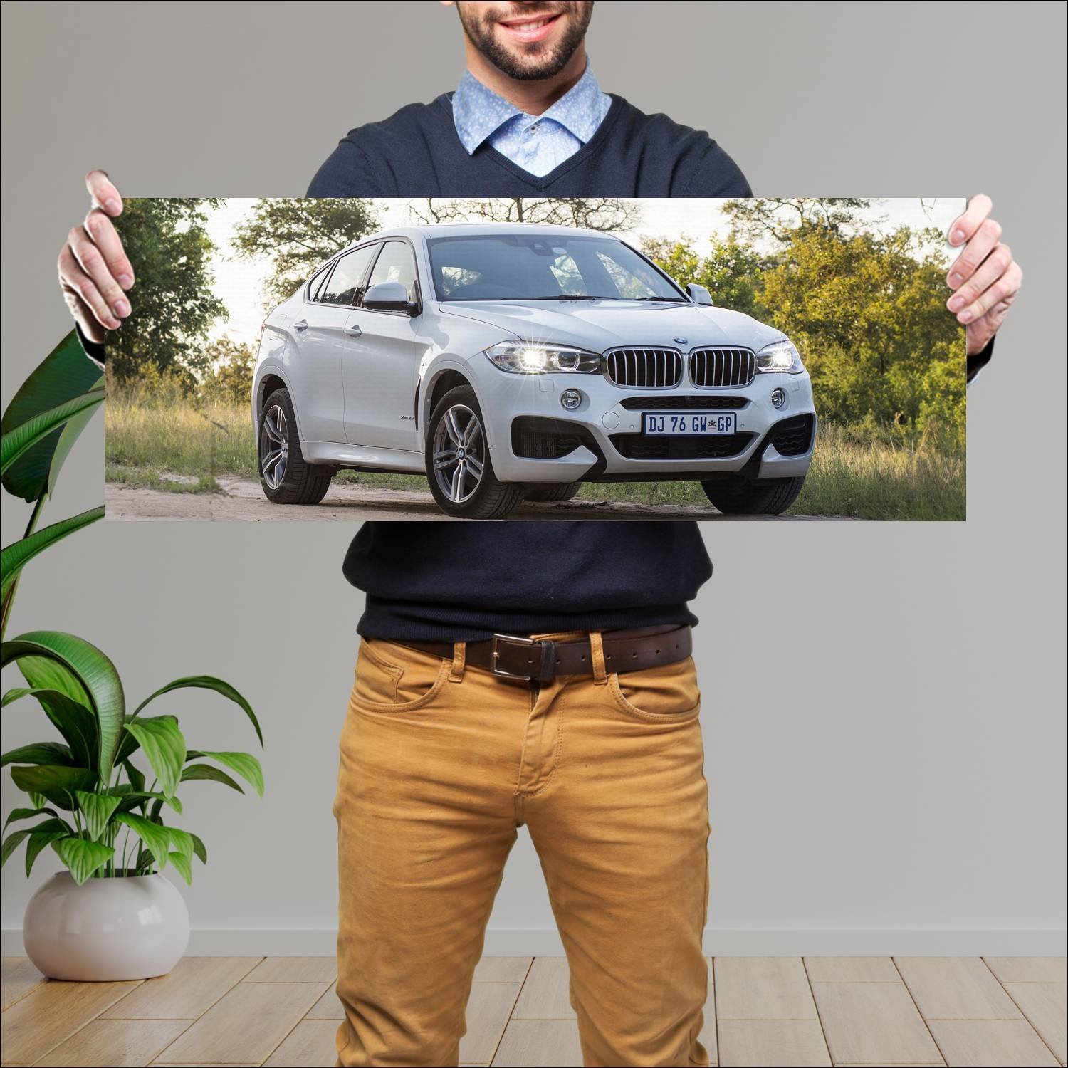 Cuadro grande 30x80cm 2015 bmw x6 m sport za auto 352 Bmw