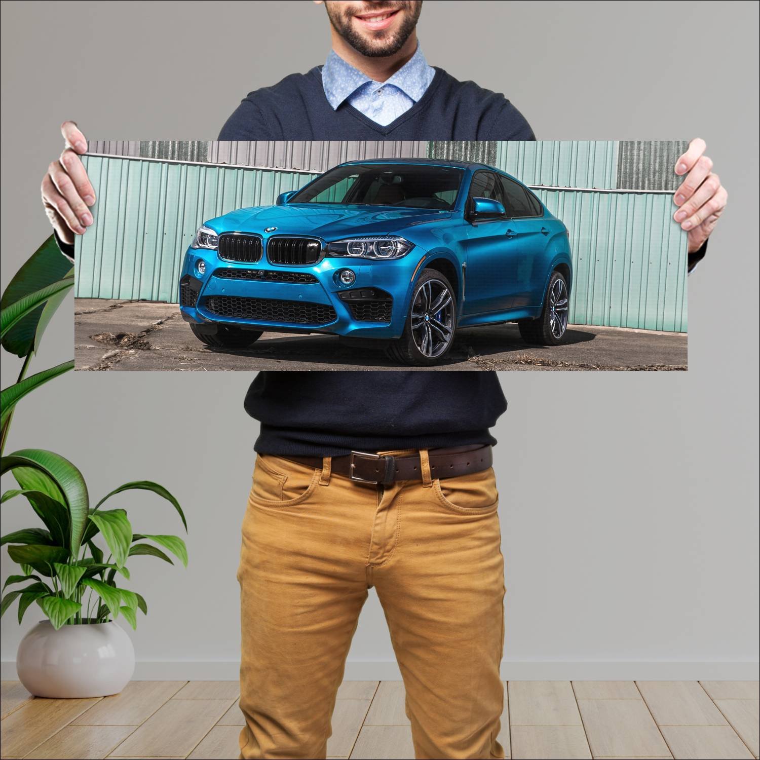 Cuadro grande 30x80cm 2015 bmw x6 m us auto 353 Bmw