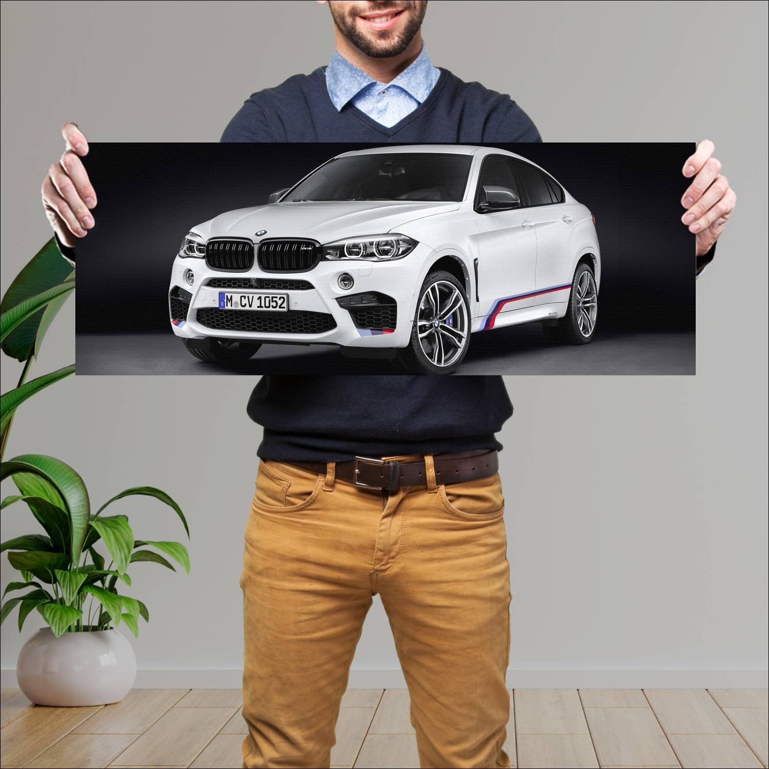 Cuadro grande 30x80cm 2015 bmw x6 m with m perform 354 Bmw