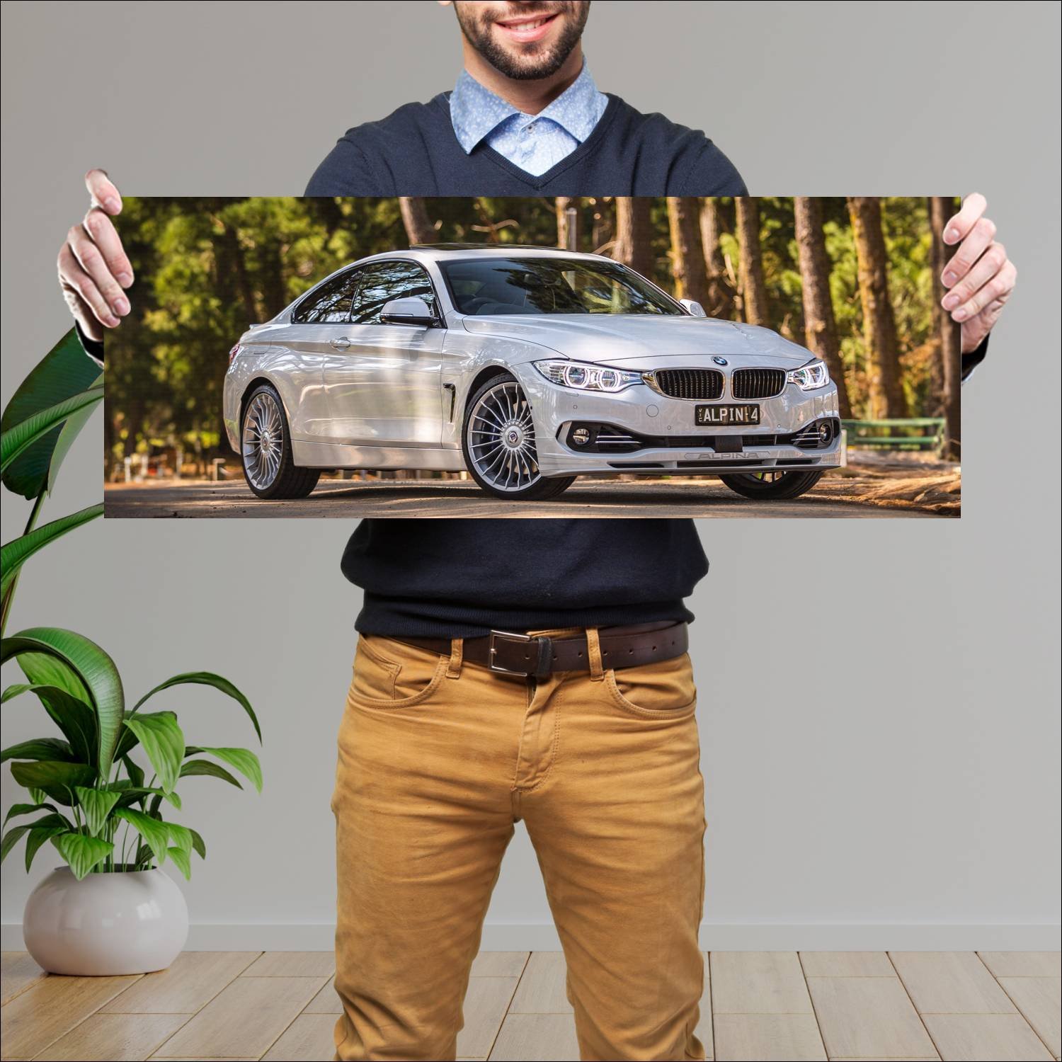 Cuadro grande 30x80cm 2016 alpina b4 biturbo coupe 361 Bmw