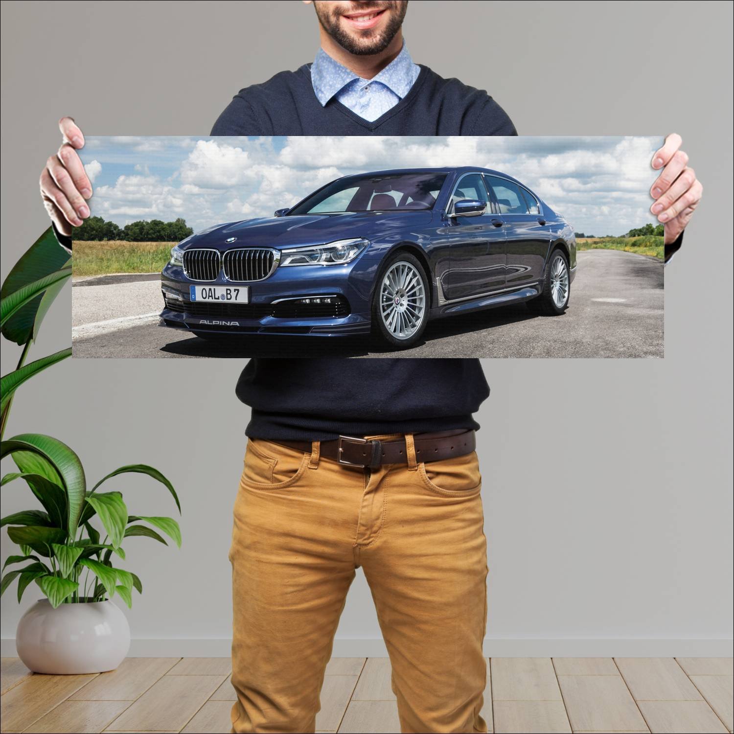 Cuadro grande 30x80cm 2016 alpina b7 biturbo auto 364 Bmw
