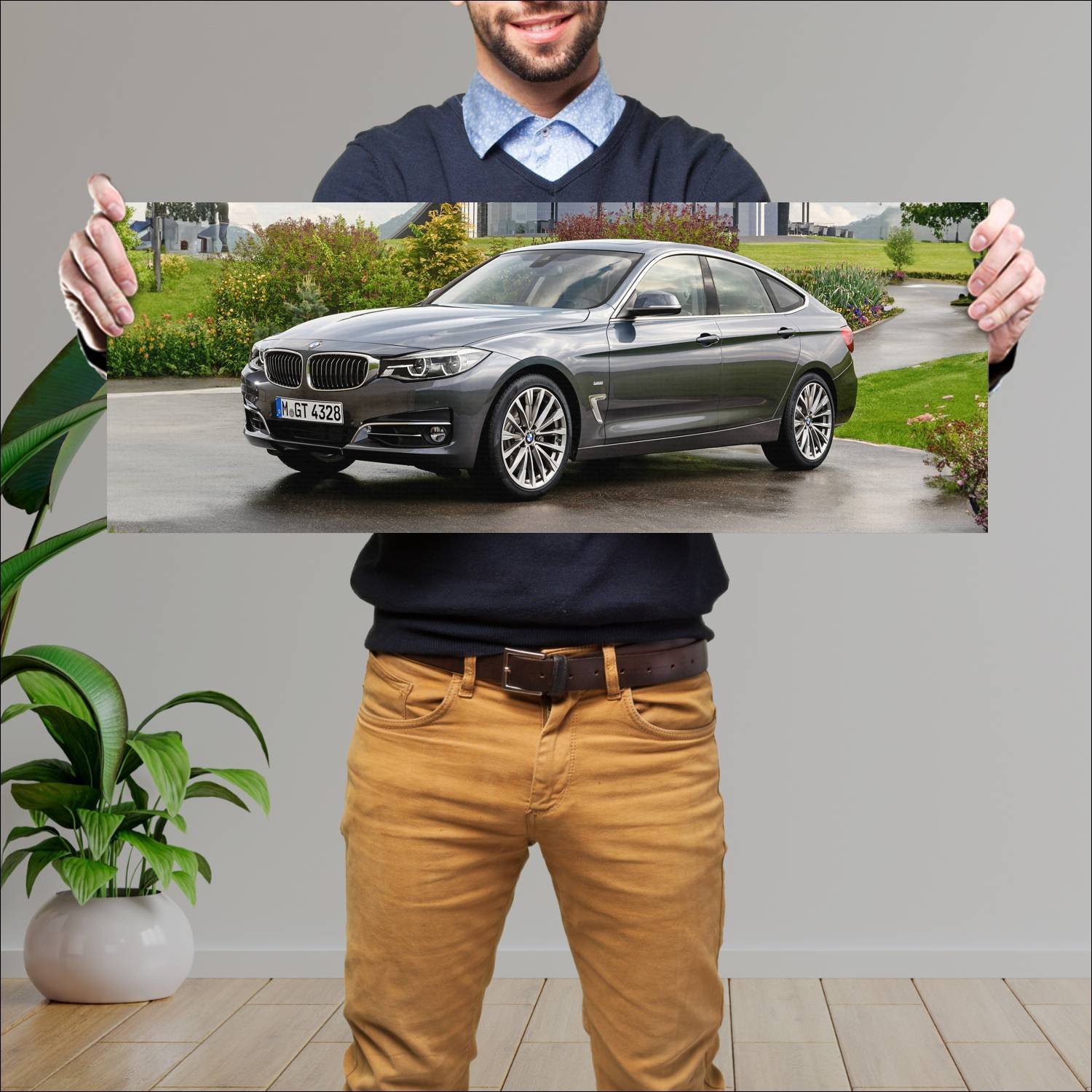Cuadro grande 30x80cm 2016 bmw 3 series gran turis 373 Bmw