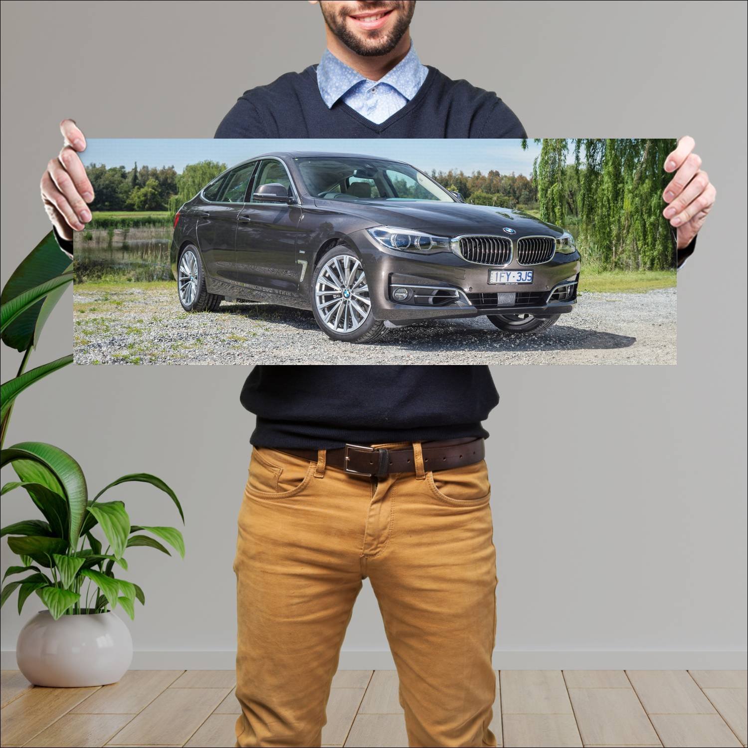 Cuadro grande 30x80cm 2016 bmw 3 series gran turis 374 Bmw
