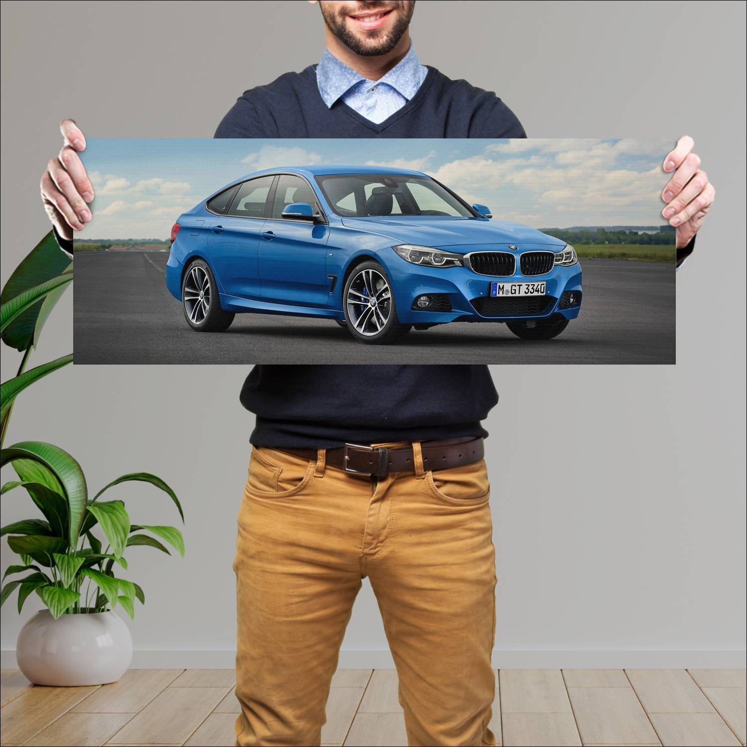 Cuadro grande 30x80cm 2016 bmw 3 series gran turis 375 Bmw