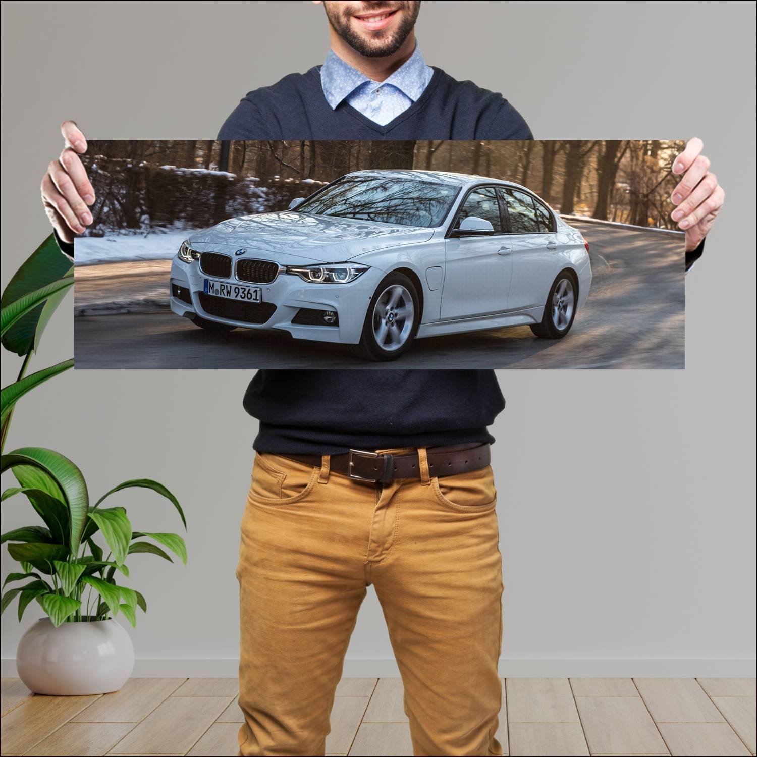 Cuadro grande 30x80cm 2016 bmw 3 series plug in hy 381 Bmw
