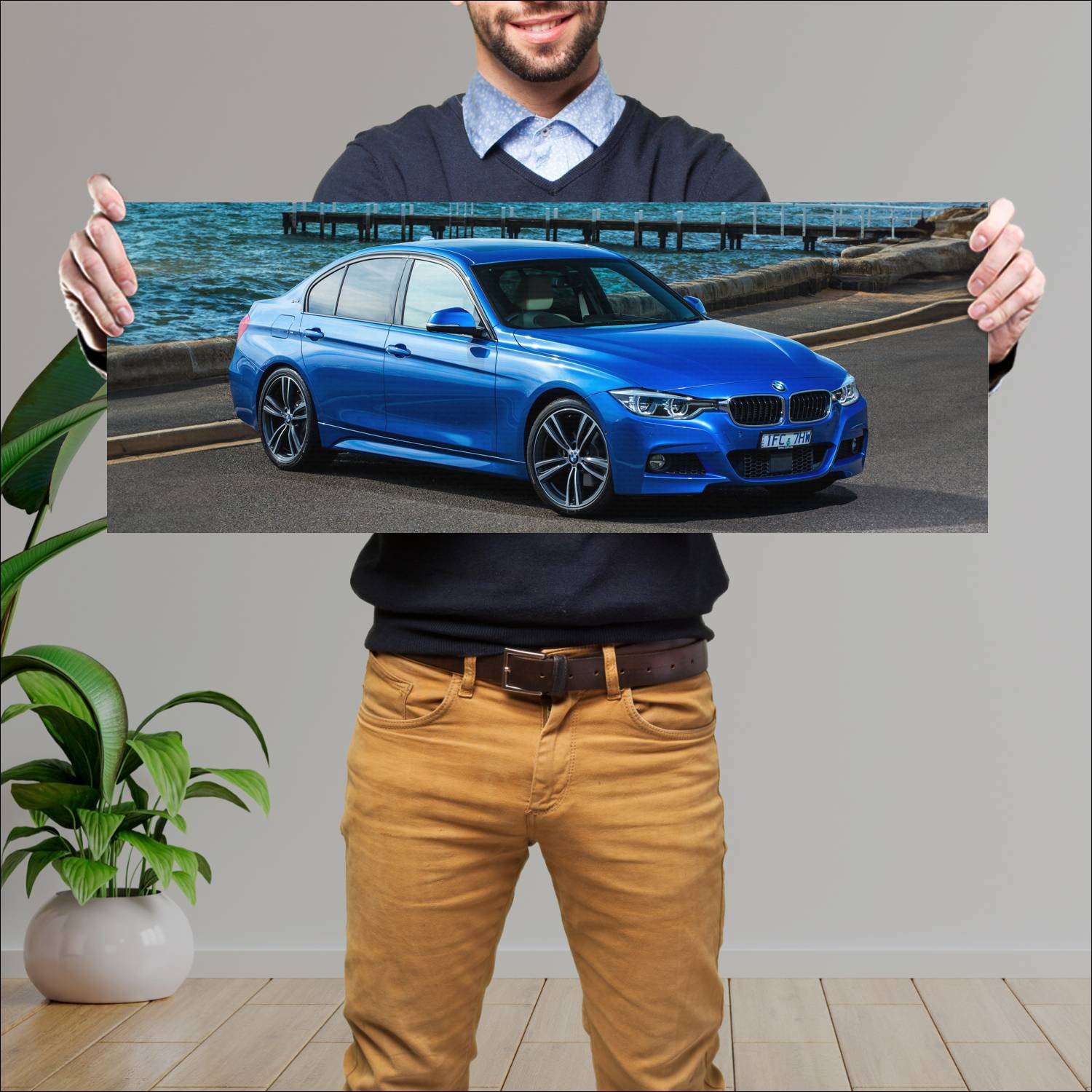 Cuadro grande 30x80cm 2016 bmw 3 series plug in hy 382 Bmw