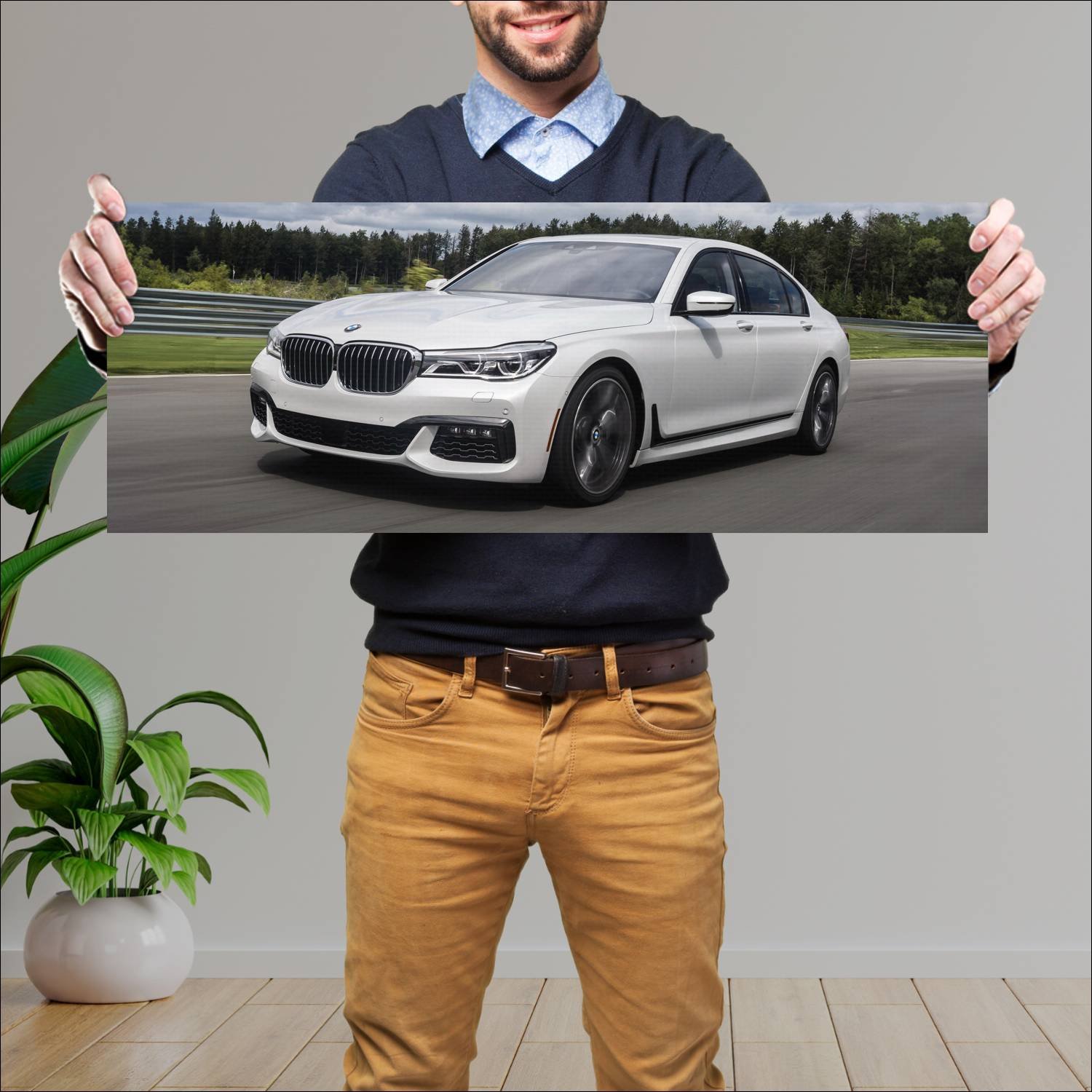 Cuadro grande 30x80cm 2016 bmw 7 series m sport lw 390 Bmw