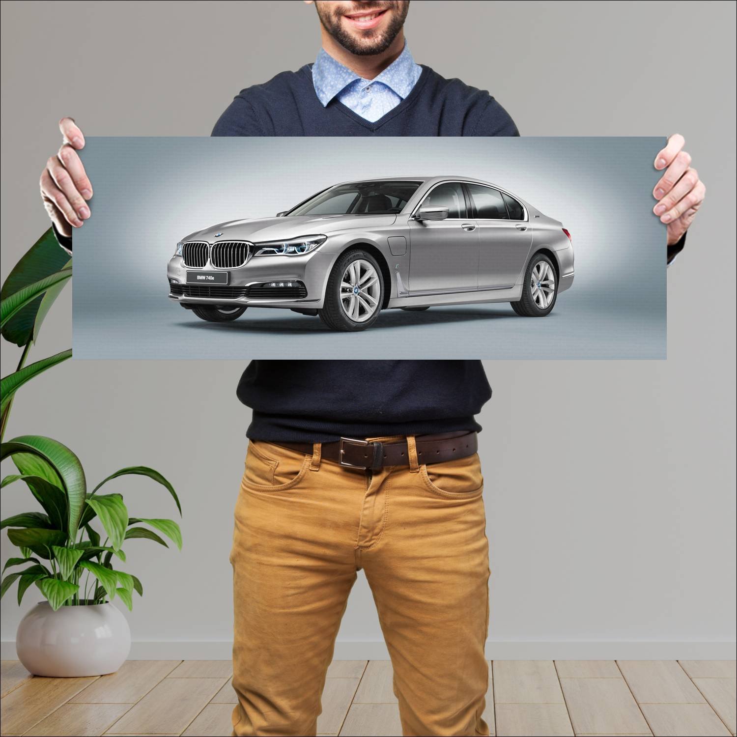 Cuadro grande 30x80cm 2016 bmw 7 series plug in hy 392 Bmw