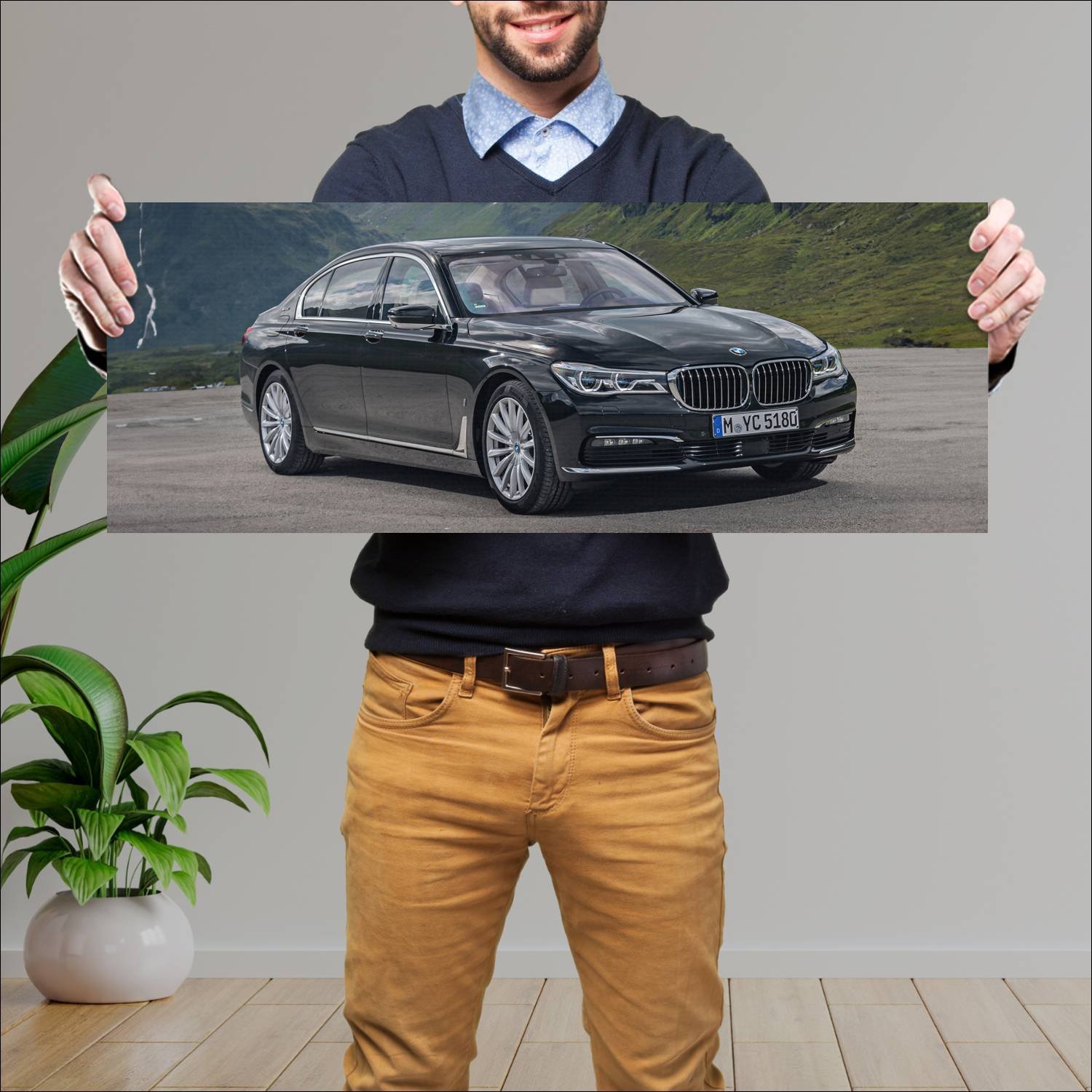 Cuadro grande 30x80cm 2016 bmw 7 series plug in hy 393 Bmw
