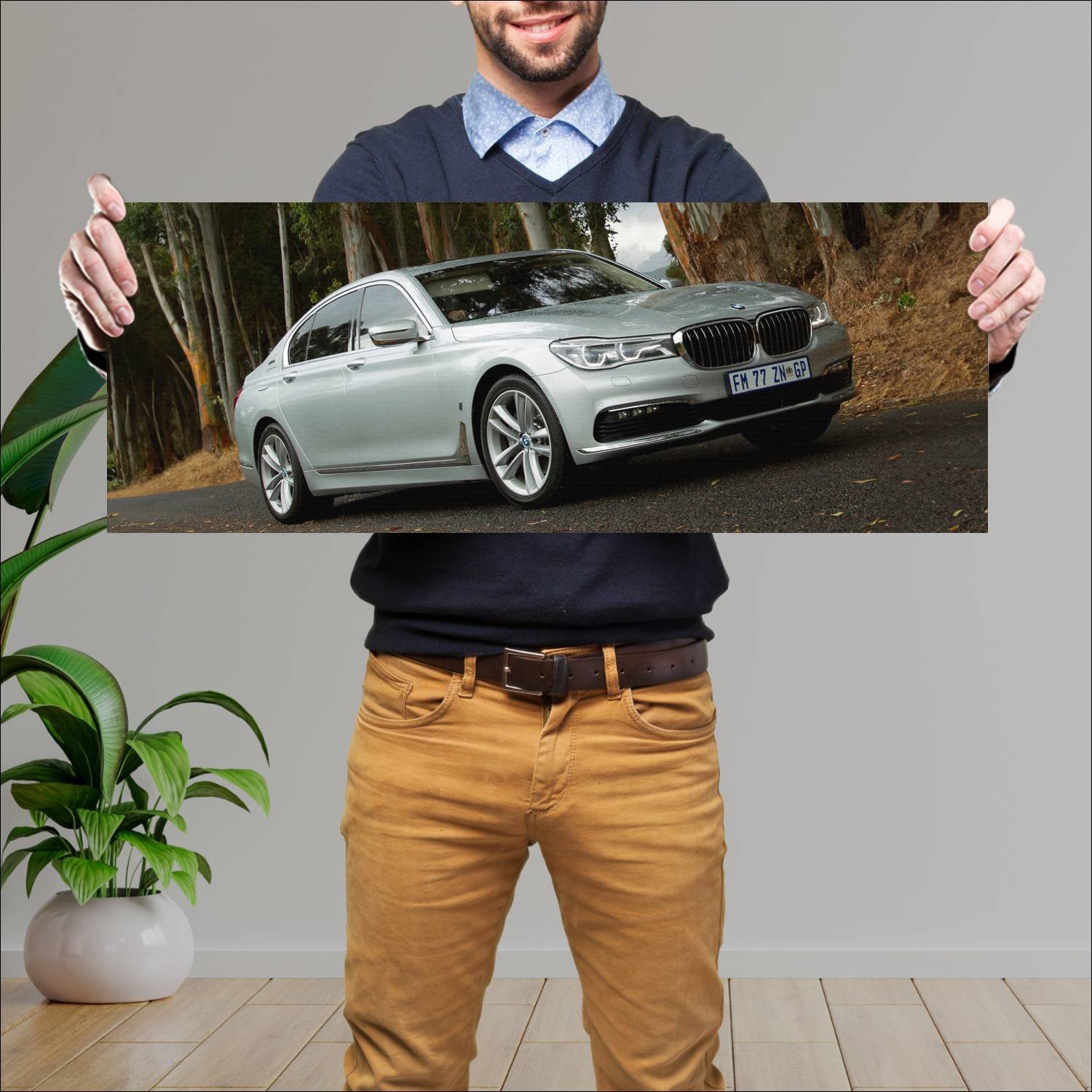 Cuadro grande 30x80cm 2016 bmw 7 series plug in hy 397 Bmw