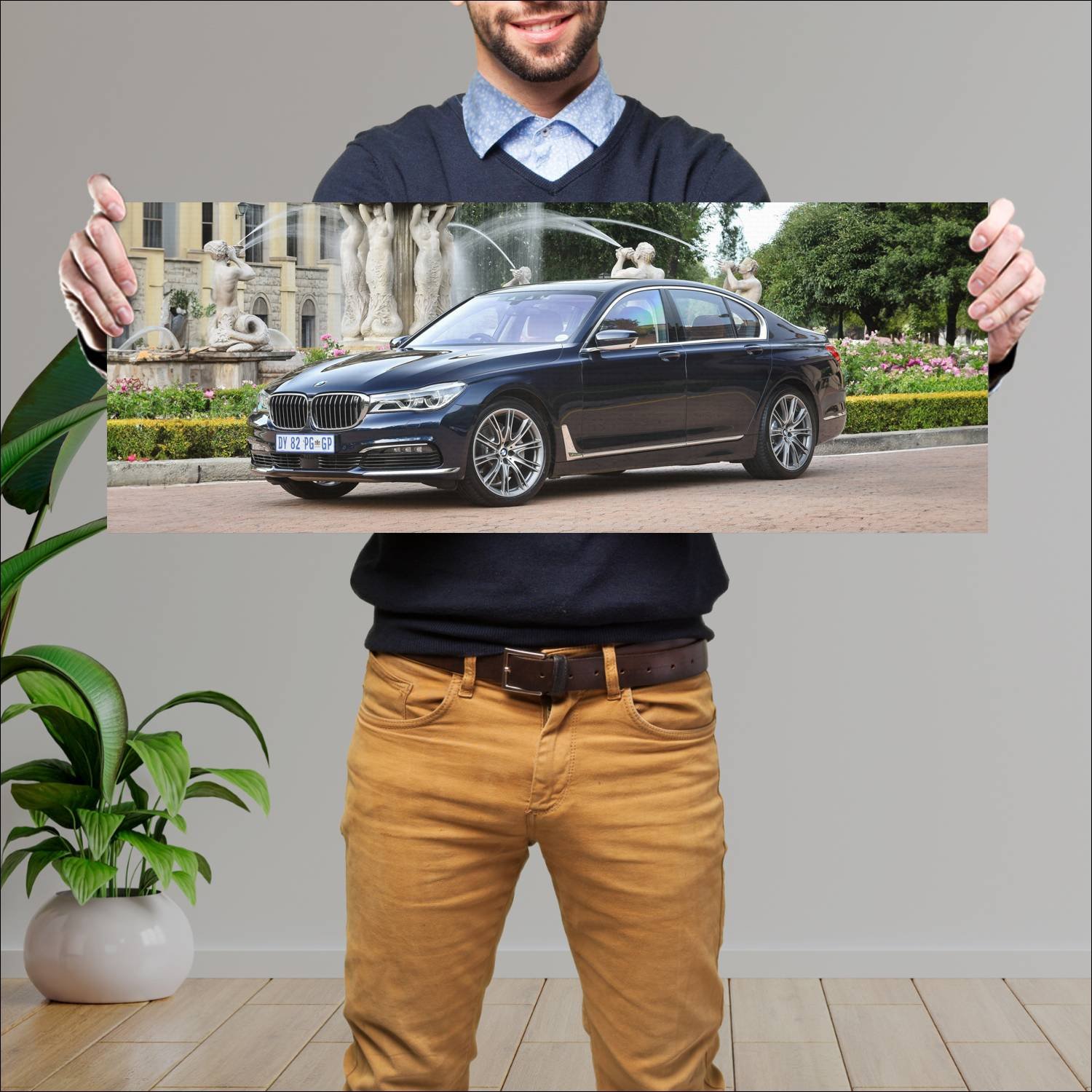 Cuadro grande 30x80cm 2016 bmw 7 series za auto 398 Bmw