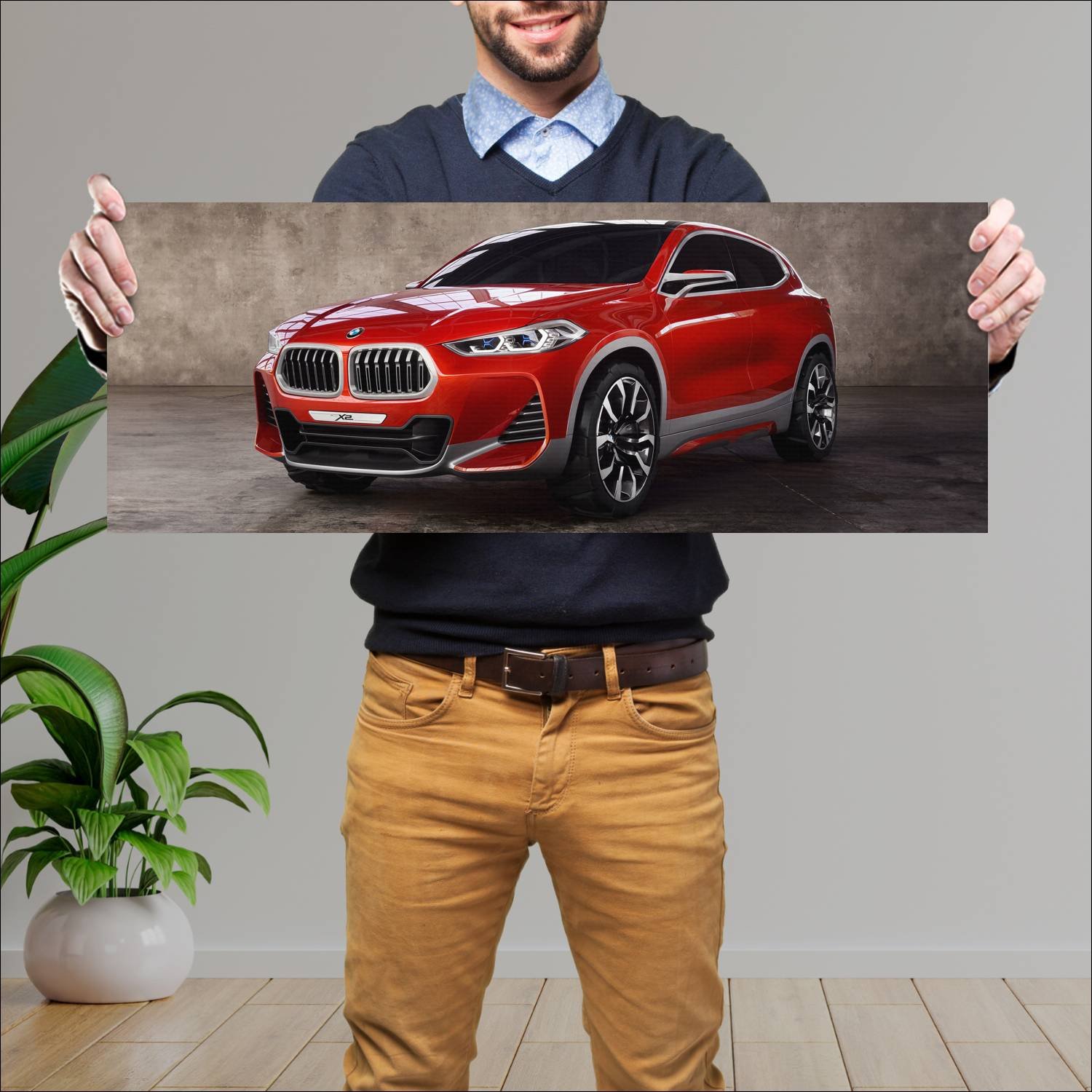 Cuadro grande 30x80cm 2016 bmw concept x2 auto 400 Bmw