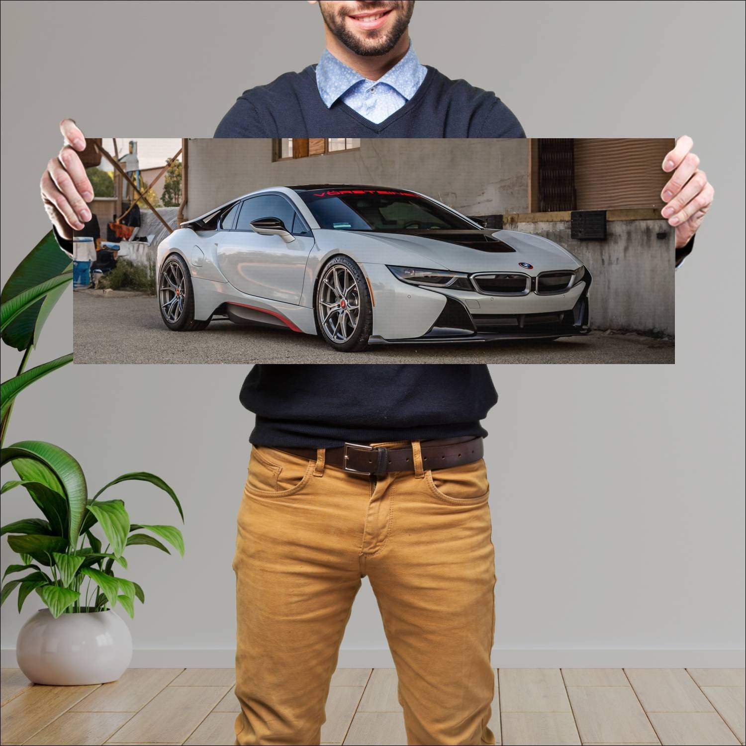 Cuadro grande 30x80cm 2016 bmw i8 vr e by vorstein 409 Bmw