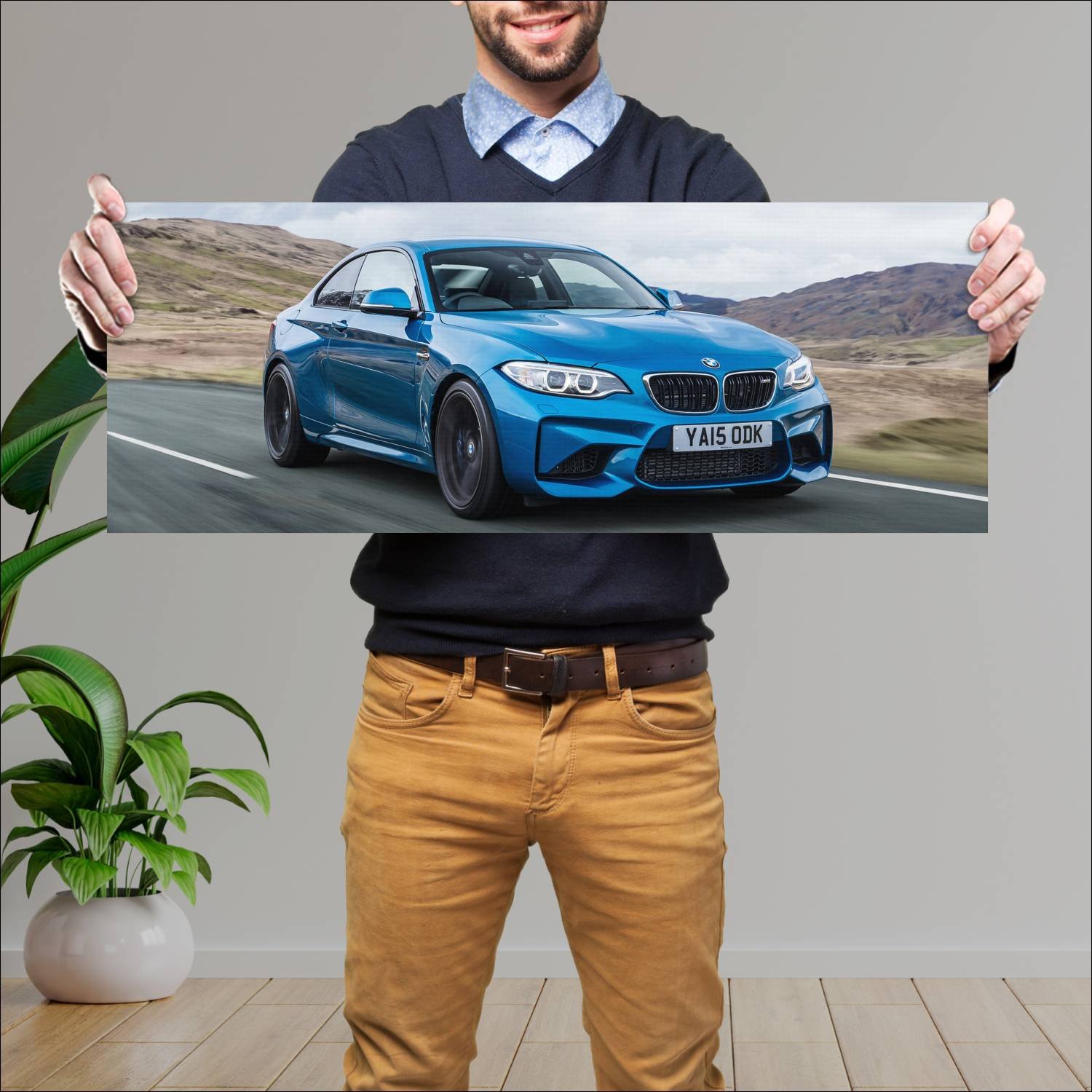 Cuadro grande 30x80cm 2016 bmw m2 coupe uk auto 416 Bmw