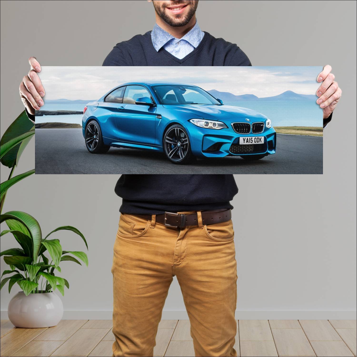 Cuadro grande 30x80cm 2016 bmw m2 coupe uk auto 417 Bmw