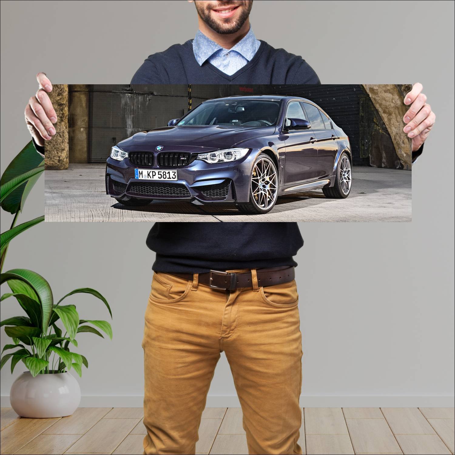 Cuadro grande 30x80cm 2016 bmw m3 30 years auto 426 Bmw