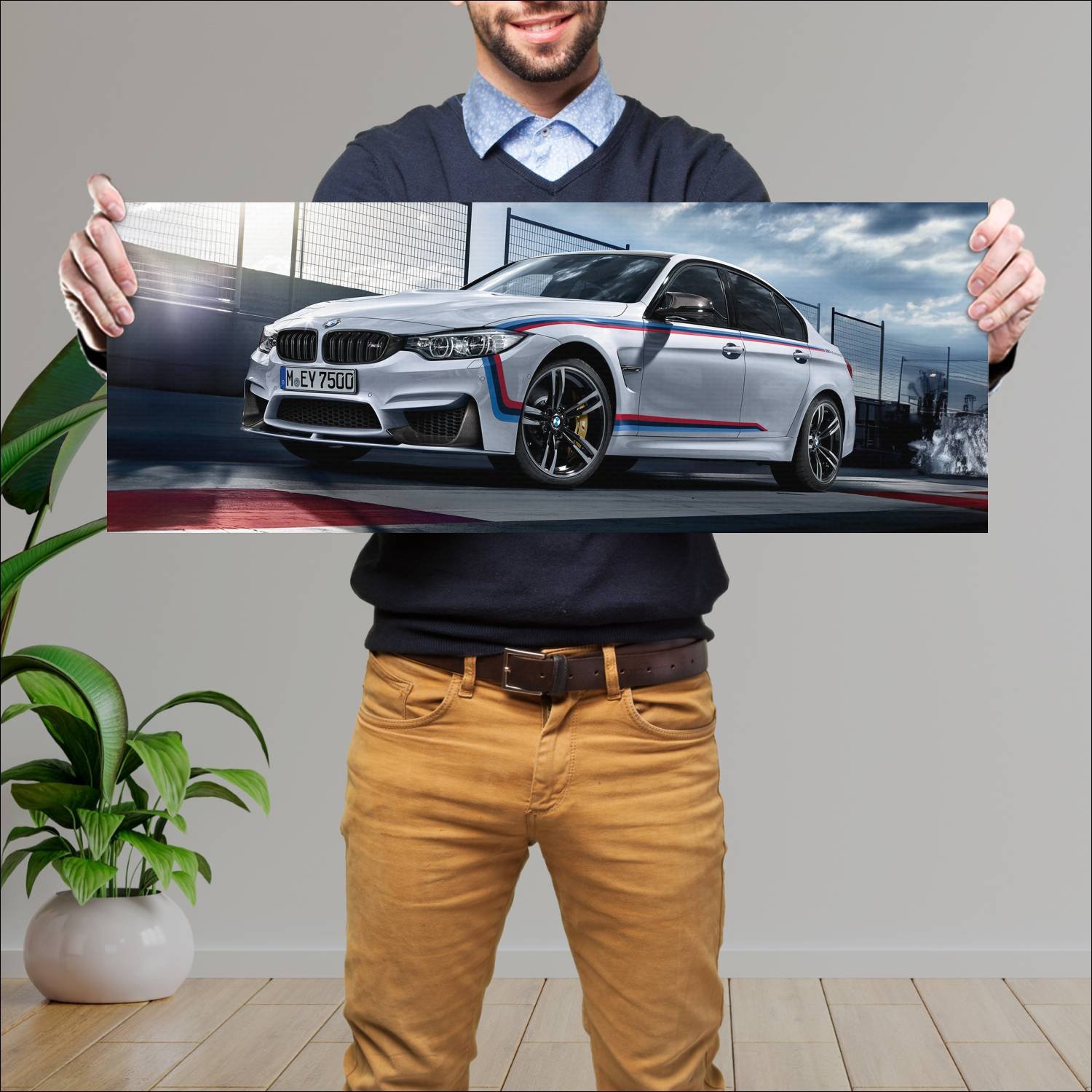 Cuadro grande 30x80cm 2016 bmw m3 with m performan 433 Bmw