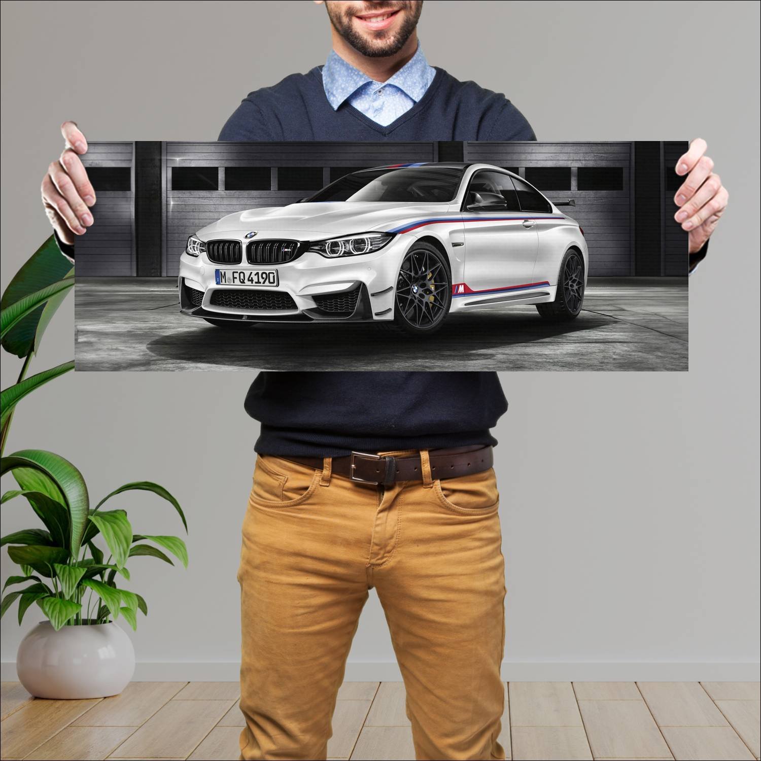 Cuadro grande 30x80cm 2016 bmw m4 coupe dtm champi 440 Bmw