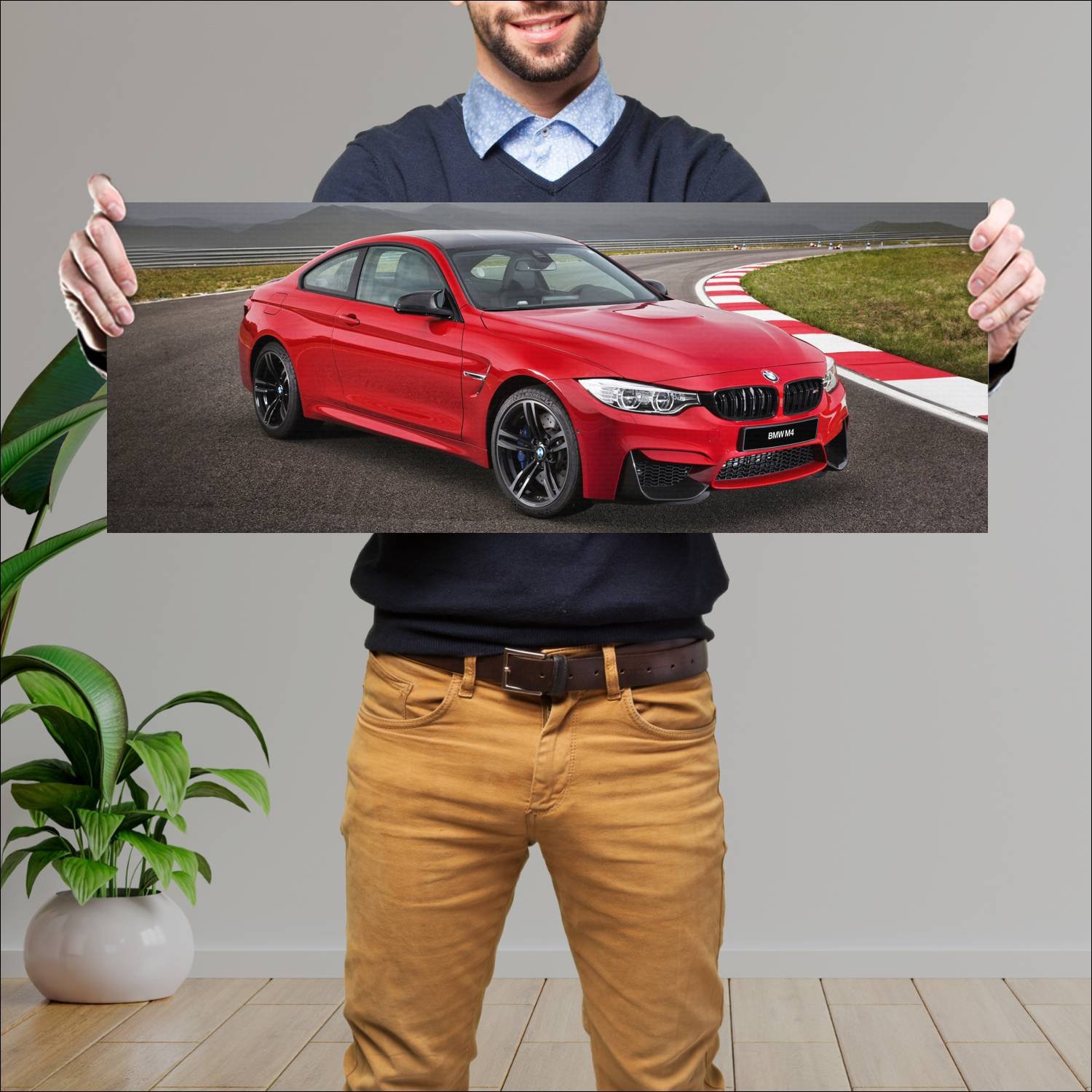 Cuadro grande 30x80cm 2016 bmw m4 coupe paint work 441 Bmw